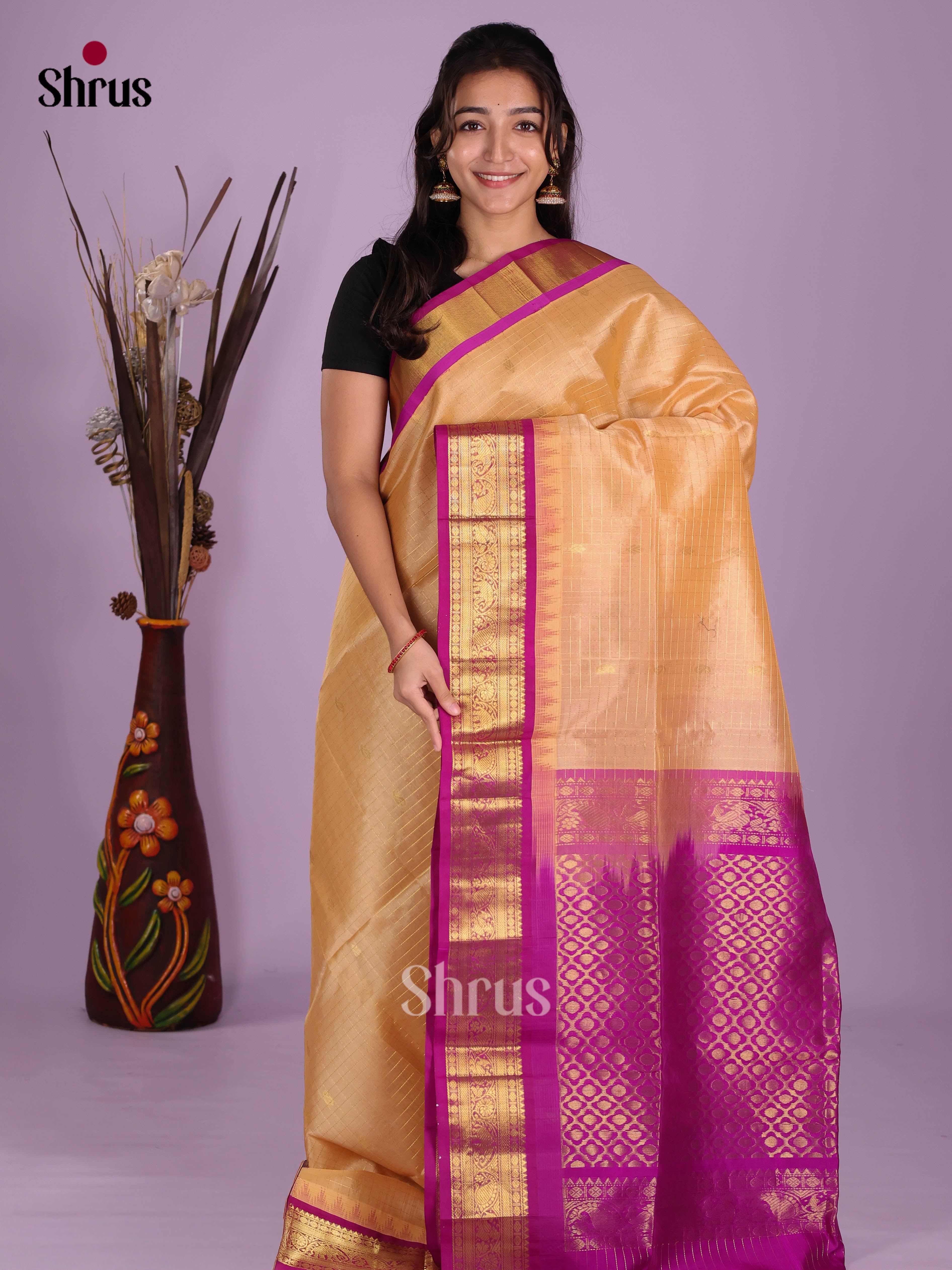 DKS08306 - Silk Cotton Saree - Shop on Shrus.com