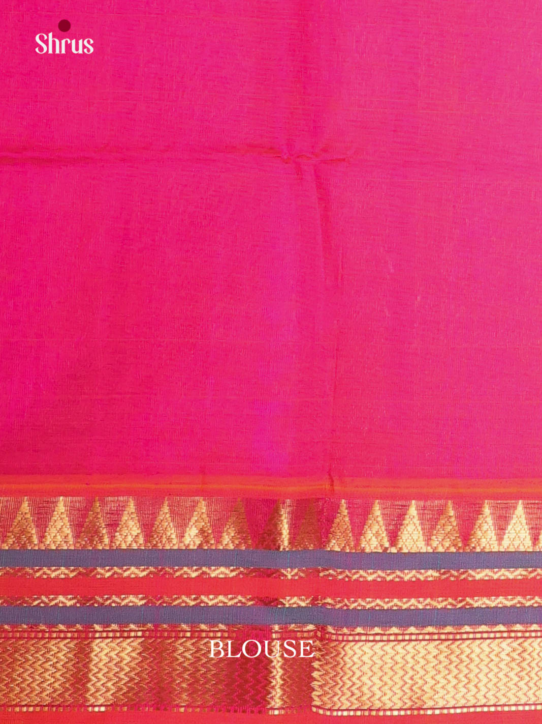 Blue  & Orangish Pink- Silk Cotton Saree - Shop on Shrus.com