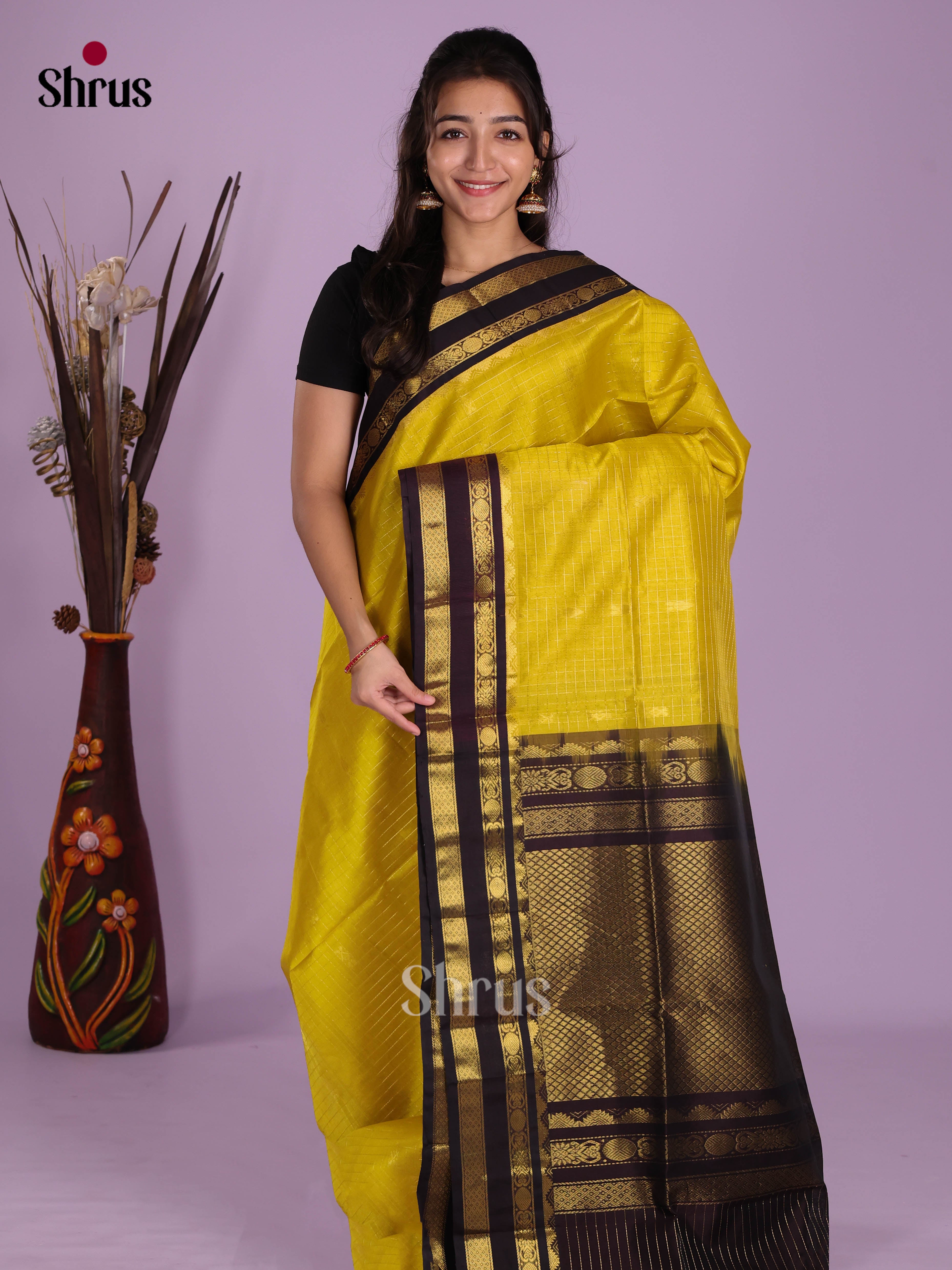 DKS08313 - Silk Cotton Saree - Shop on Shrus.com