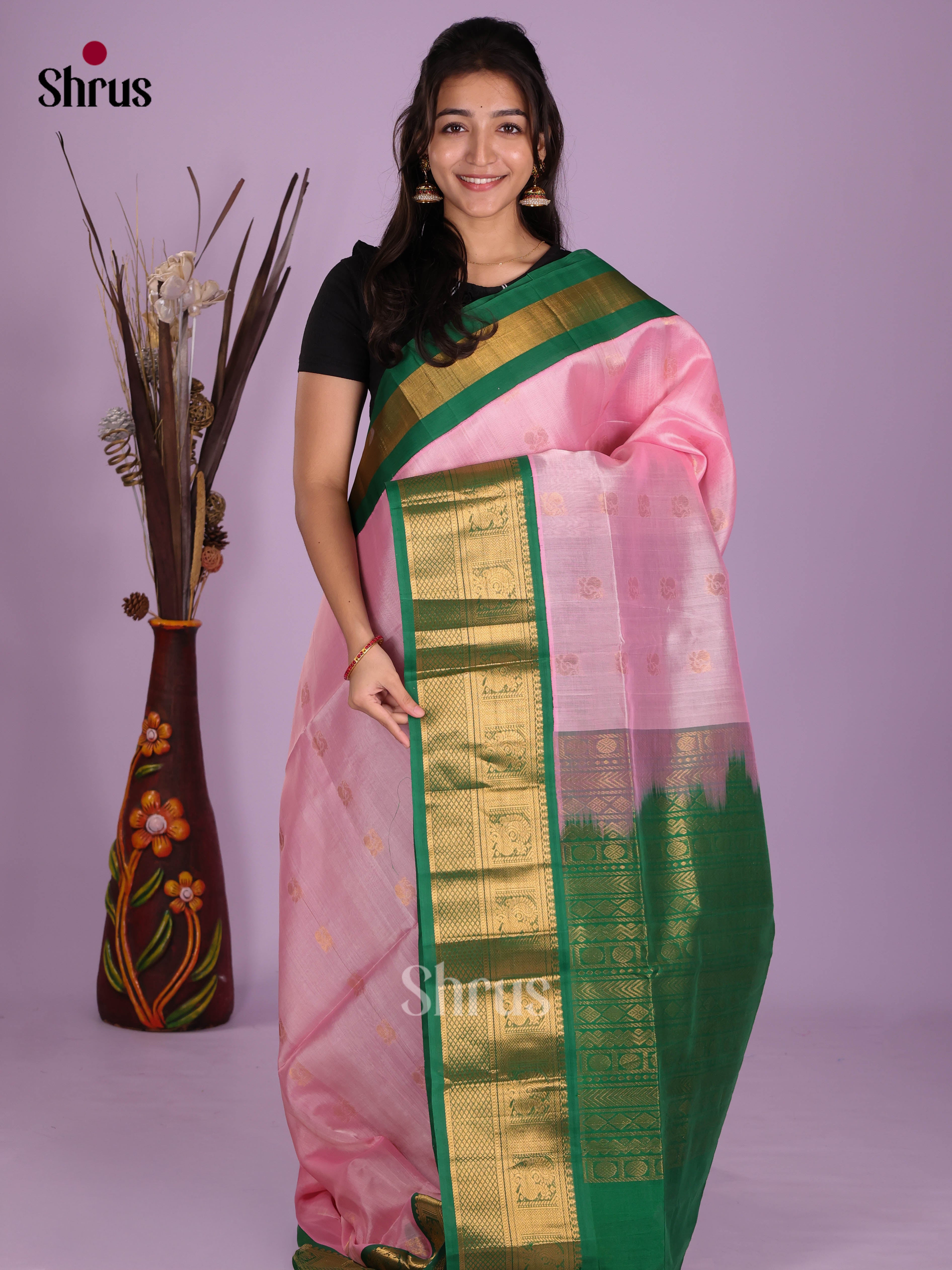 DKS08323 - Silk Cotton Saree - Shop on Shrus.com