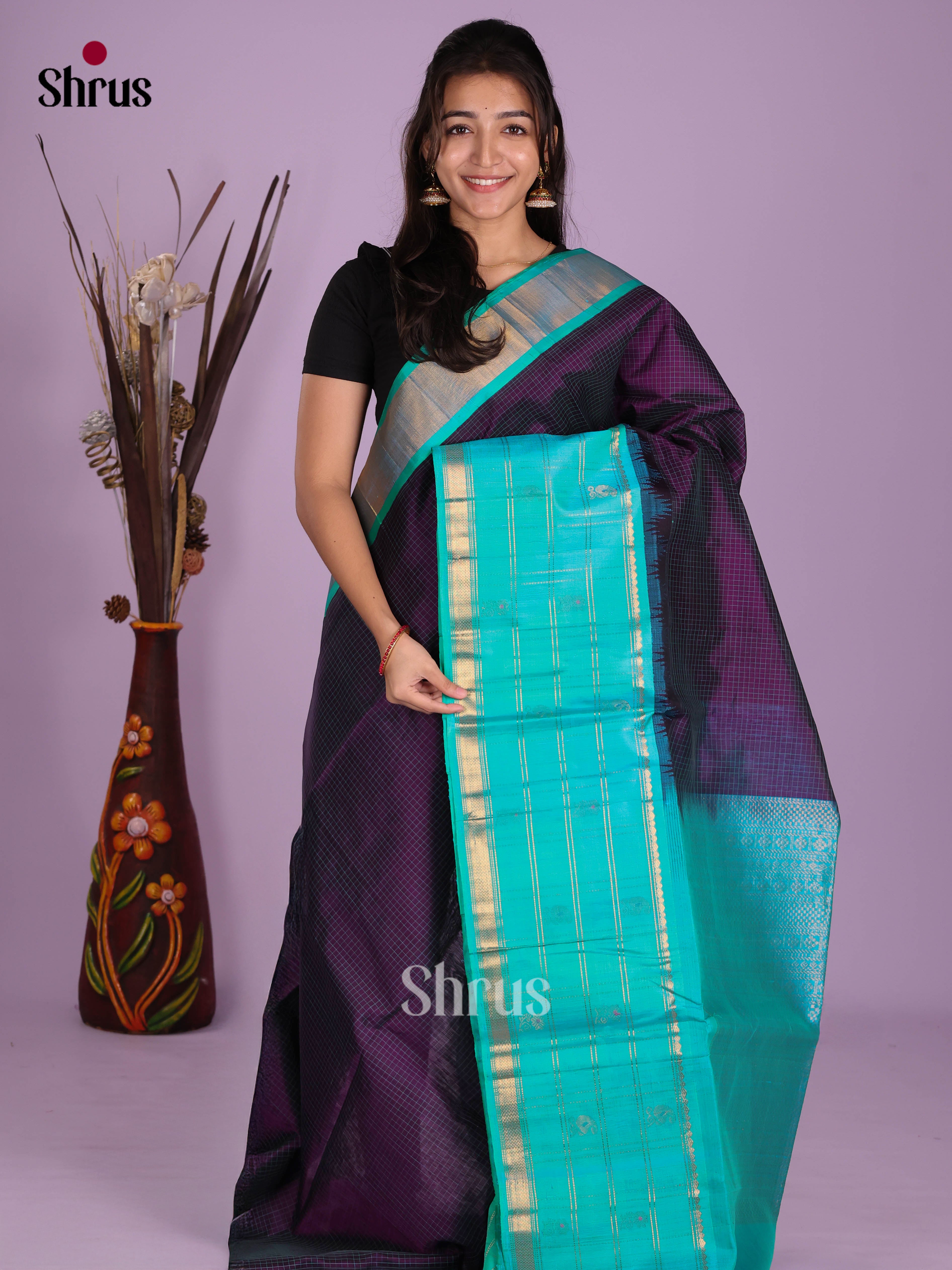 DKS08356 - Silk Cotton Saree - Shop on Shrus.com