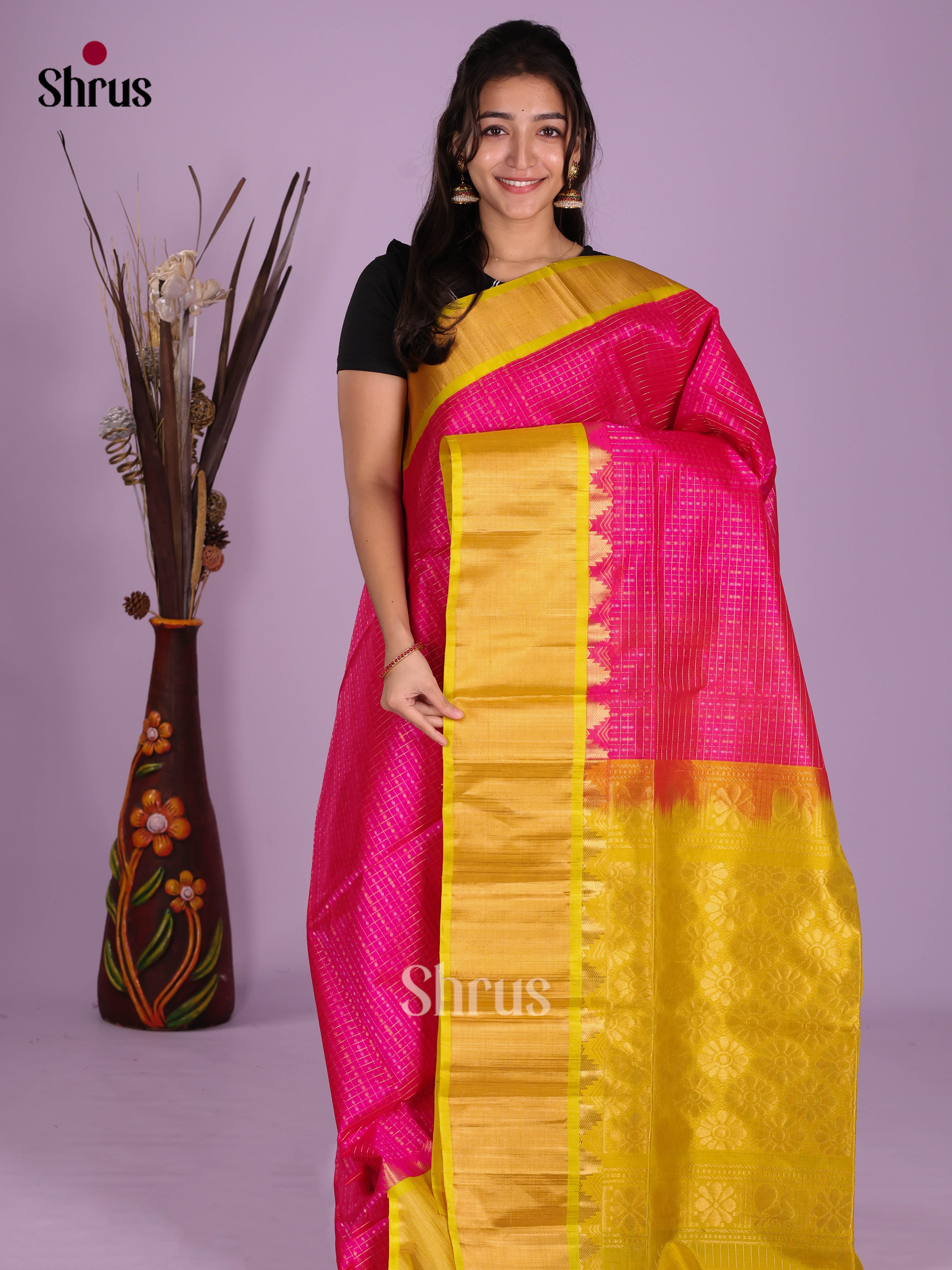 DKS08370 - Silk Cotton Saree - Shop on Shrus.com