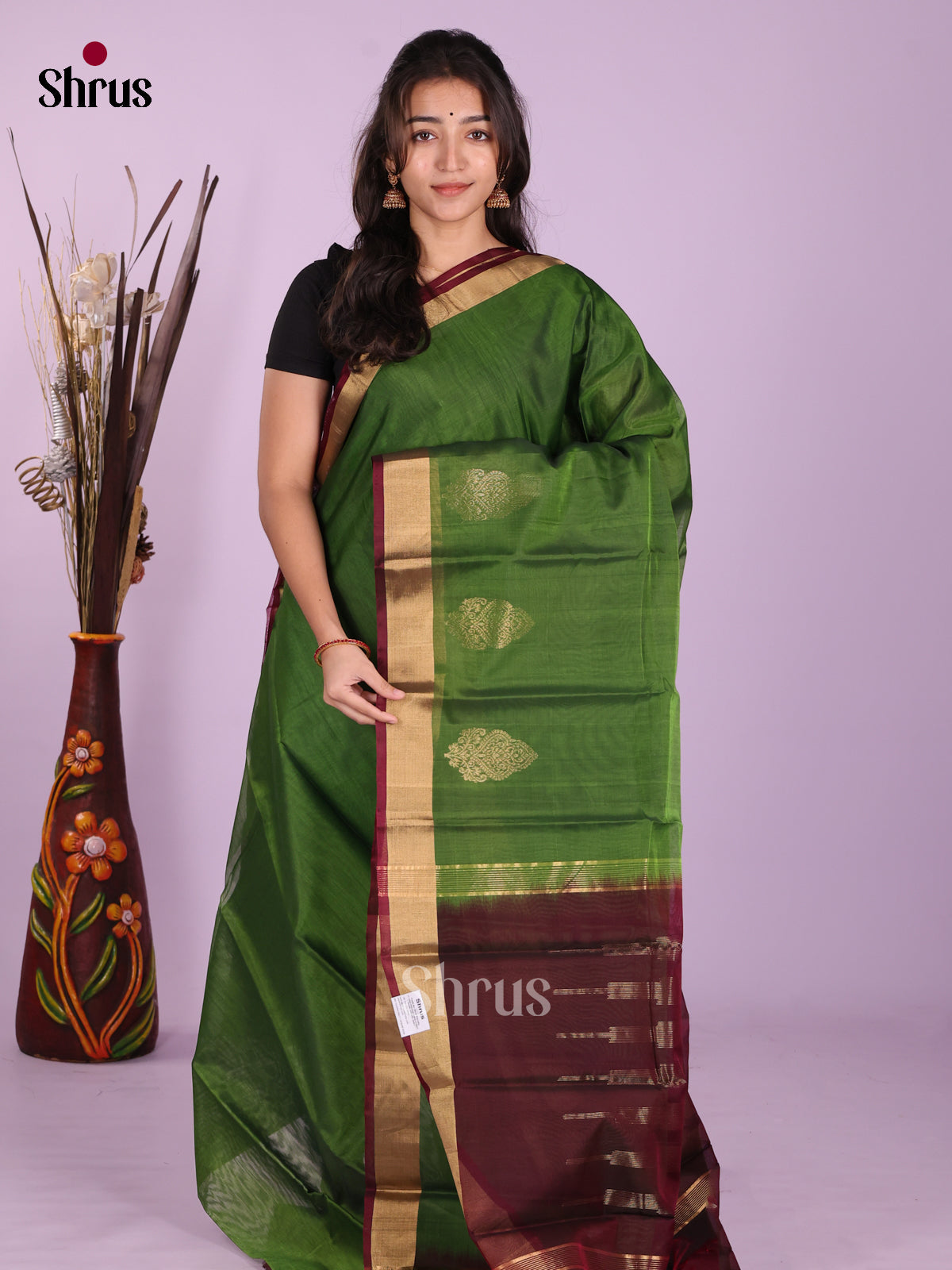 DKS08376 - Timeless Silk Cotton Saree - Shop on Shrus.com