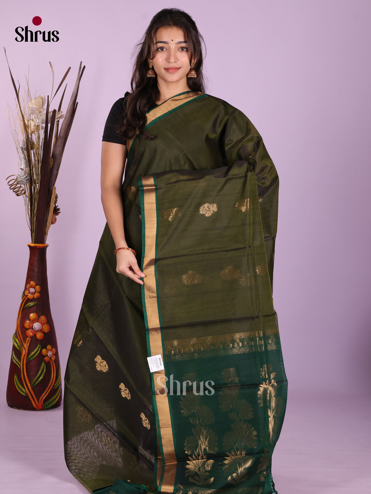 DKS08380 - Timeless Silk Cotton Saree - Shop on Shrus.com