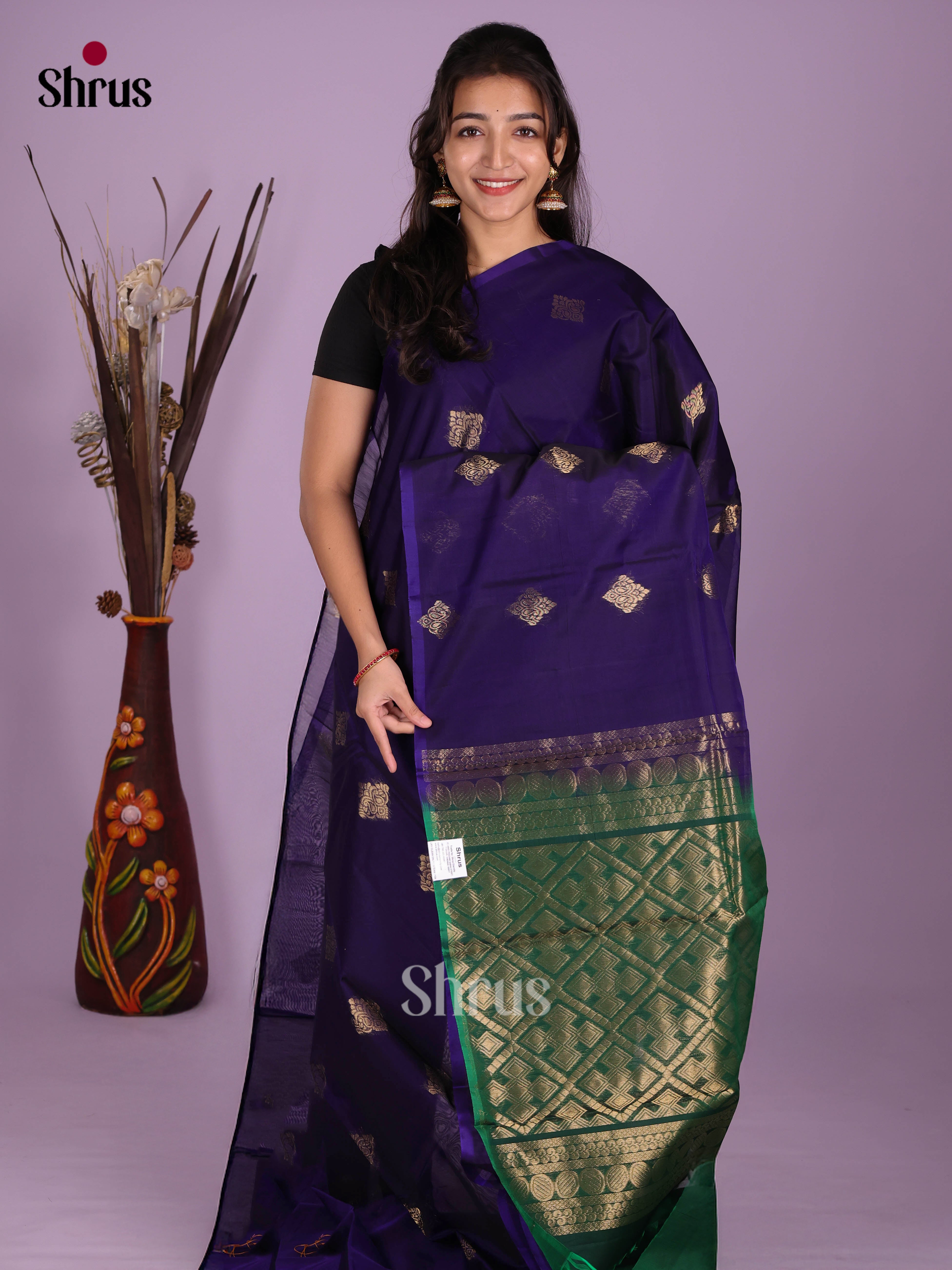 DKS08393 - Timeless Silk Cotton Saree - Shop on Shrus.com