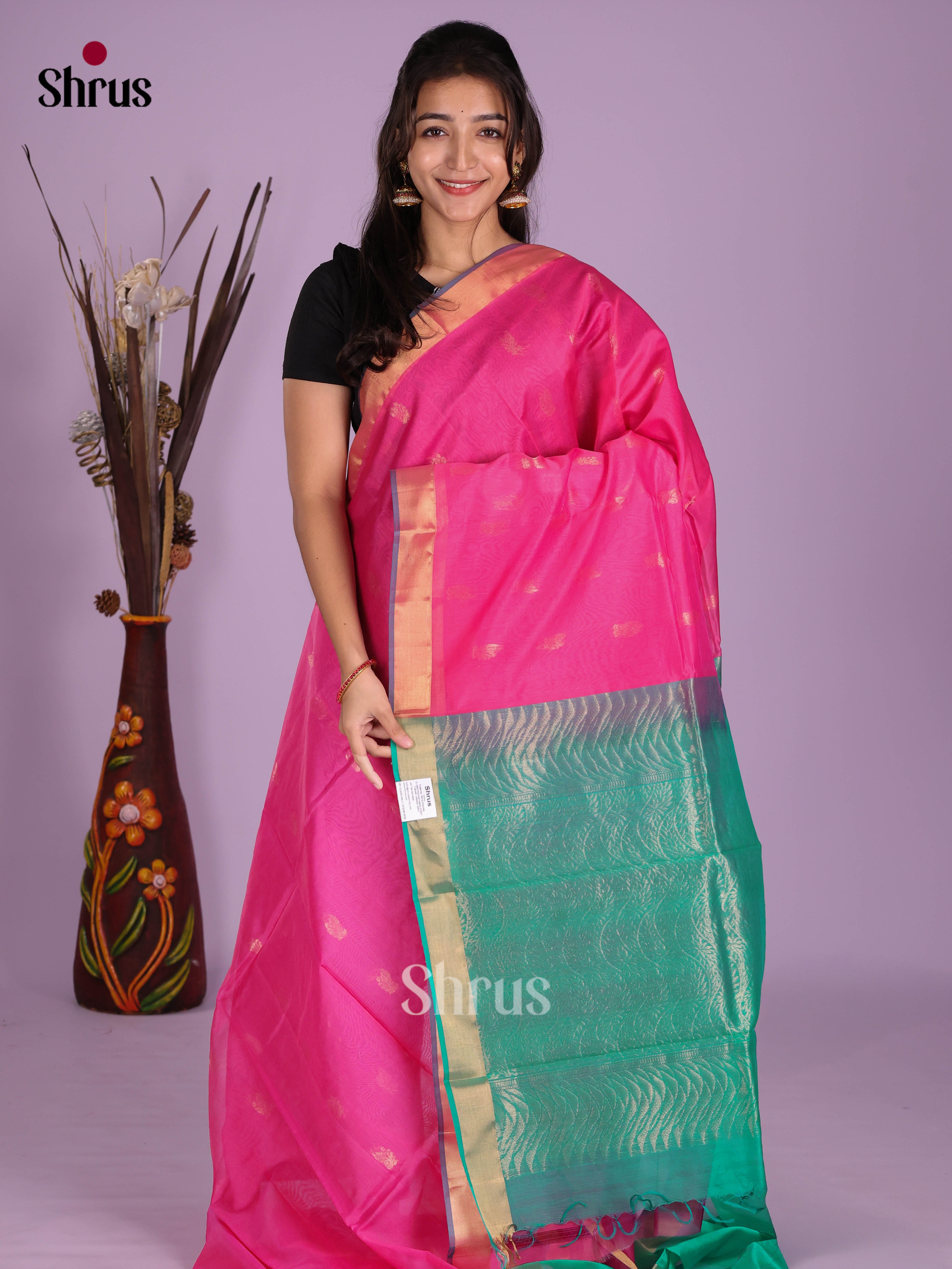 Pink & Green - Timeless Silk Cotton Saree