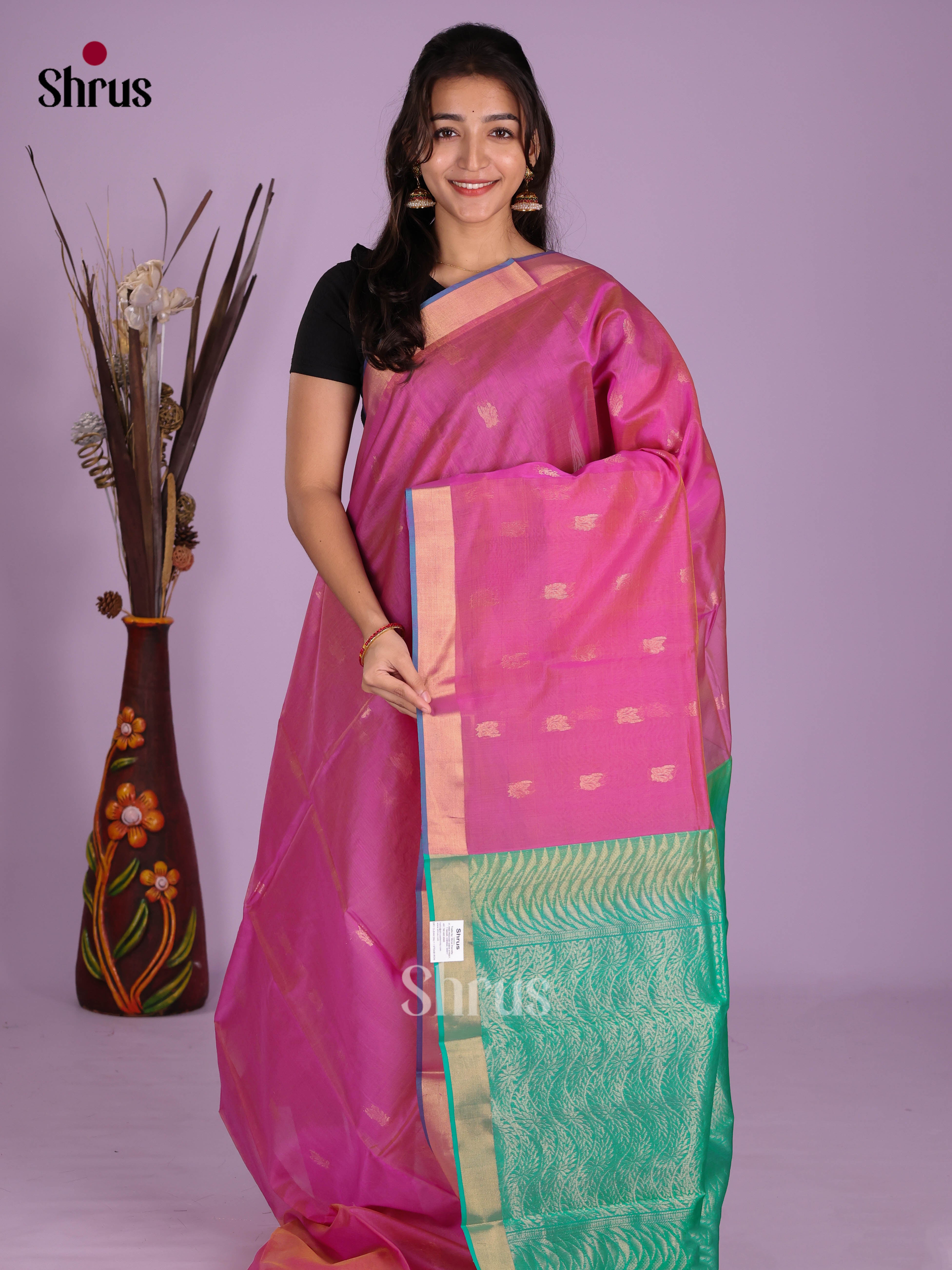 Pink & Green- Timeless Silk Cotton Saree