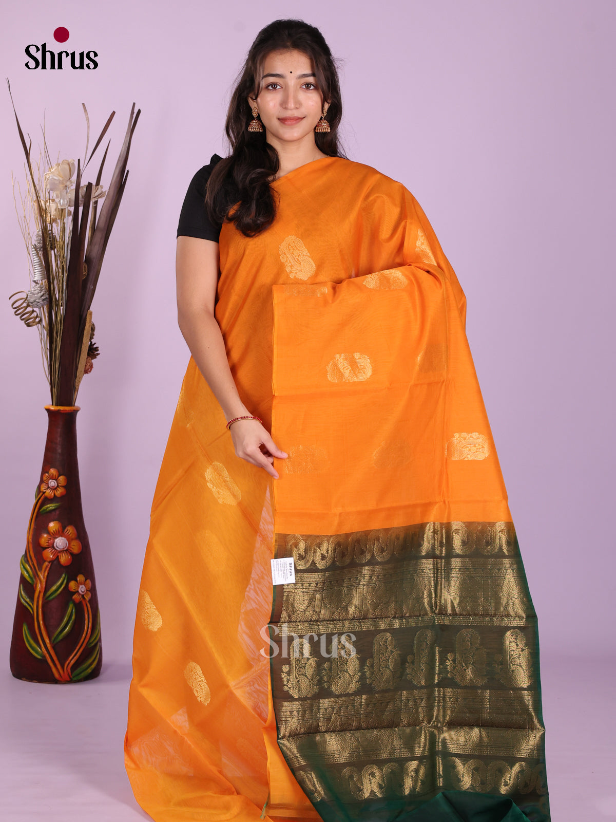 Orange & Green - Timeless Silk Cotton Saree
