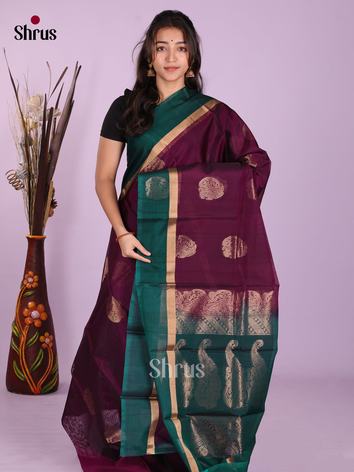 Maroon & Green - Timeless Silk Cotton Saree