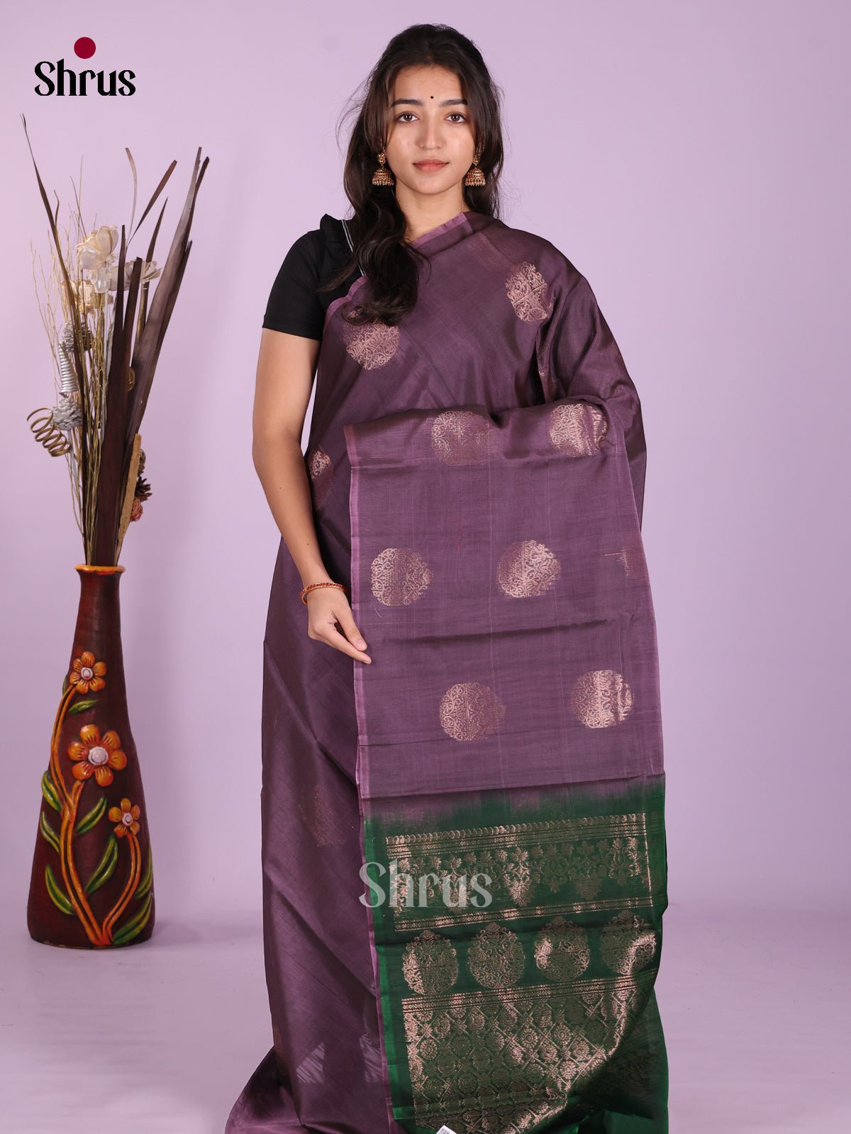 Mauve & Green- Timeless Silk Cotton Saree