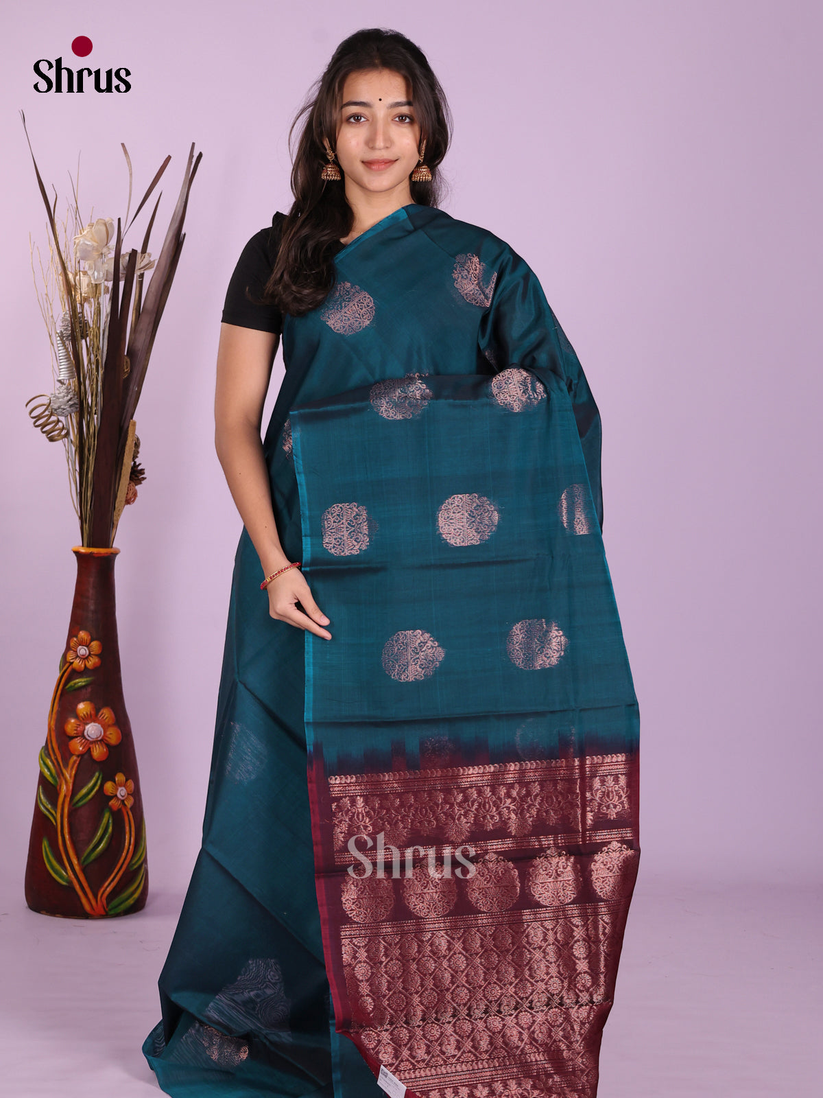 Blue & Maroon - Timeless Silk Cotton Saree