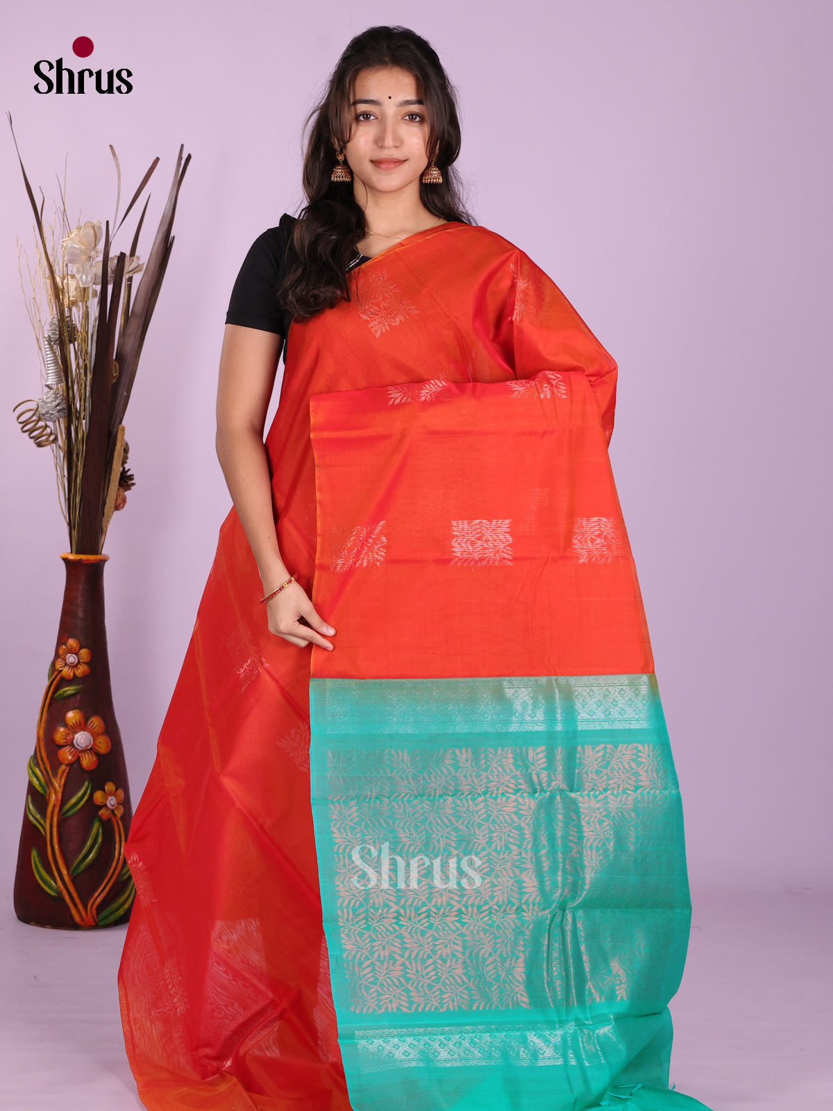 Orange & Green - Timeless Silk Cotton Saree