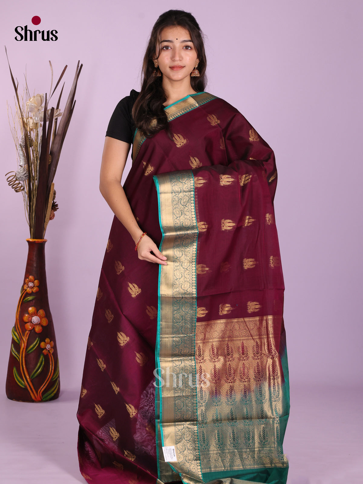 Maroon & Green- Timeless Silk Cotton Saree