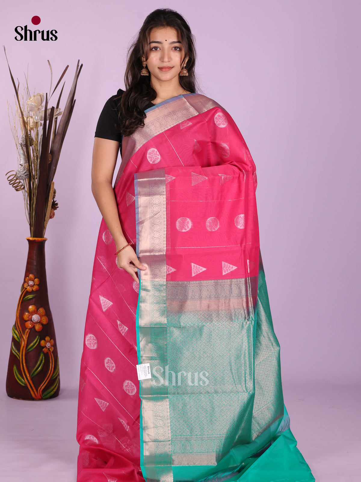 Pink & Teal- Timeless Silk Cotton Saree