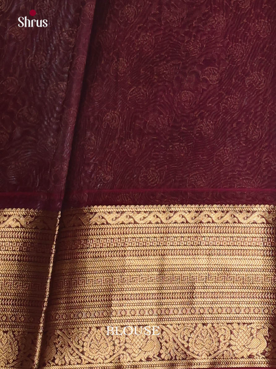 Dark Green & Maroon - Timeless Silk Cotton Saree