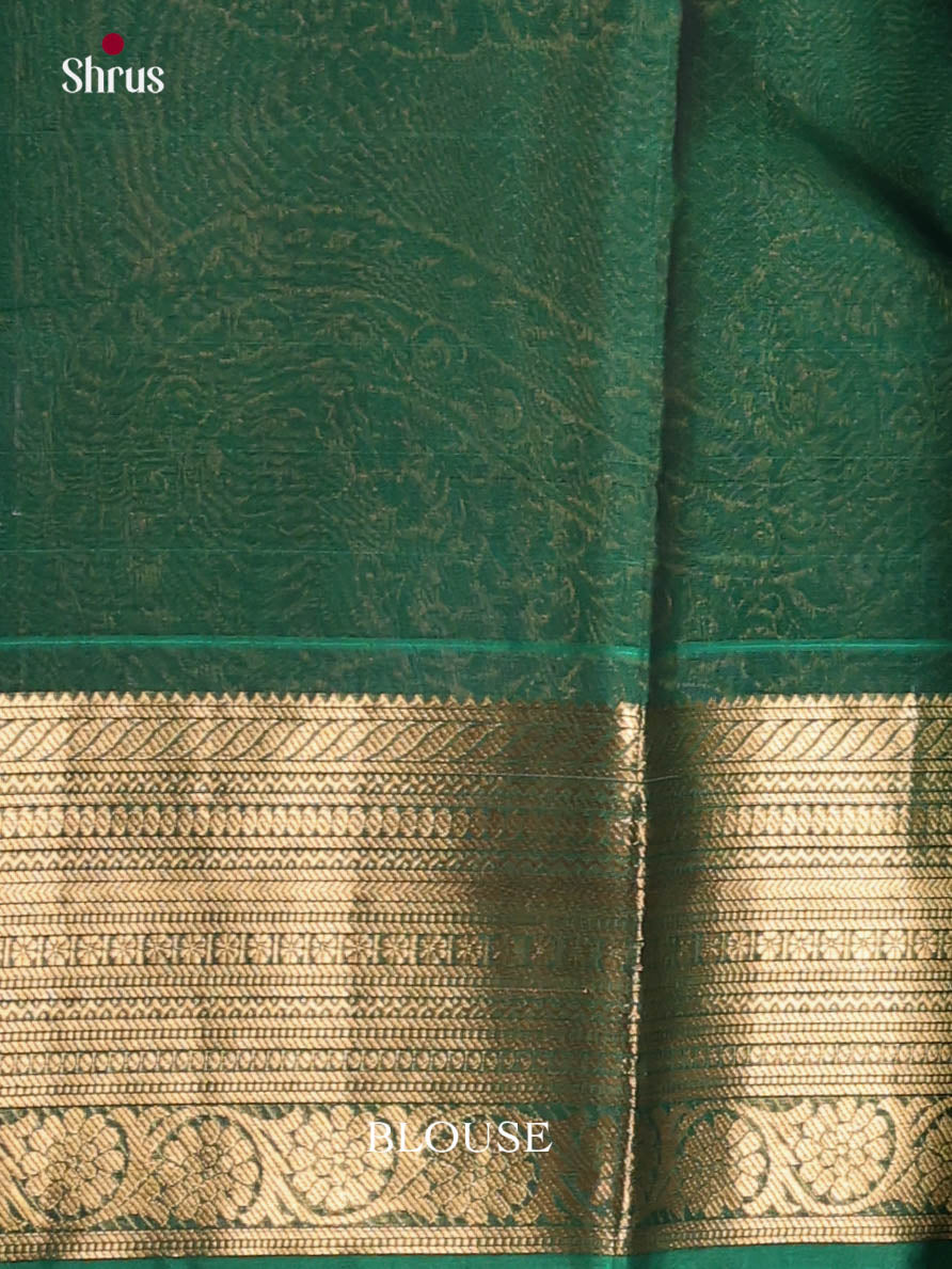 Navy Blue & Green - Timeless Silk Cotton Saree