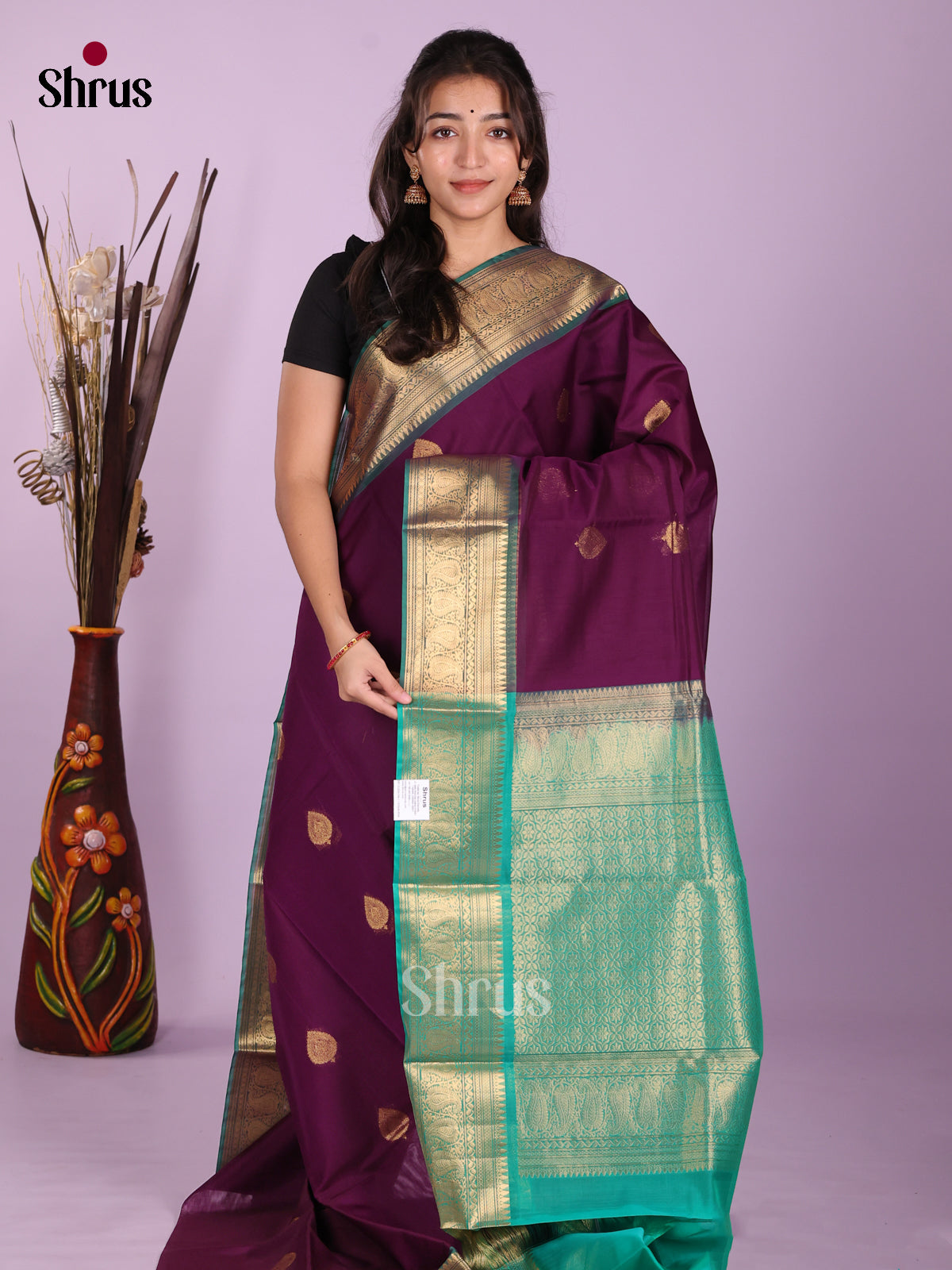 Purple & Teal- Timeless Silk Cotton Saree