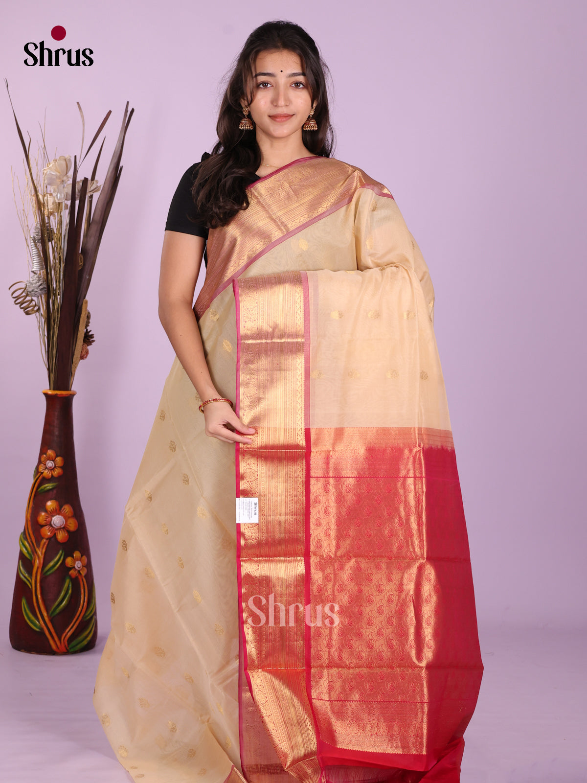 Cream & Red - Timeless Silk Cotton Saree