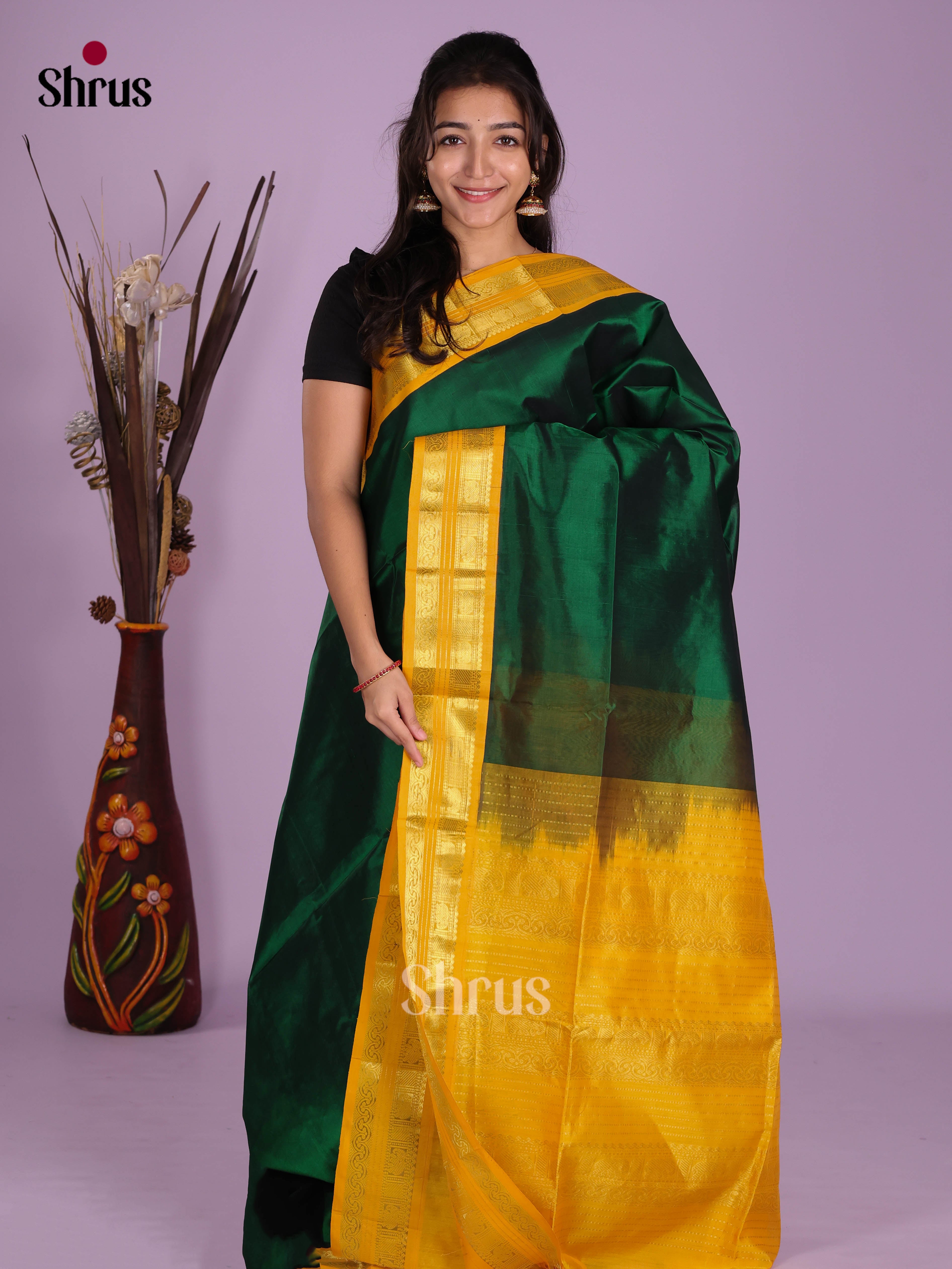 Green & Yellow - Silk Cotton Saree