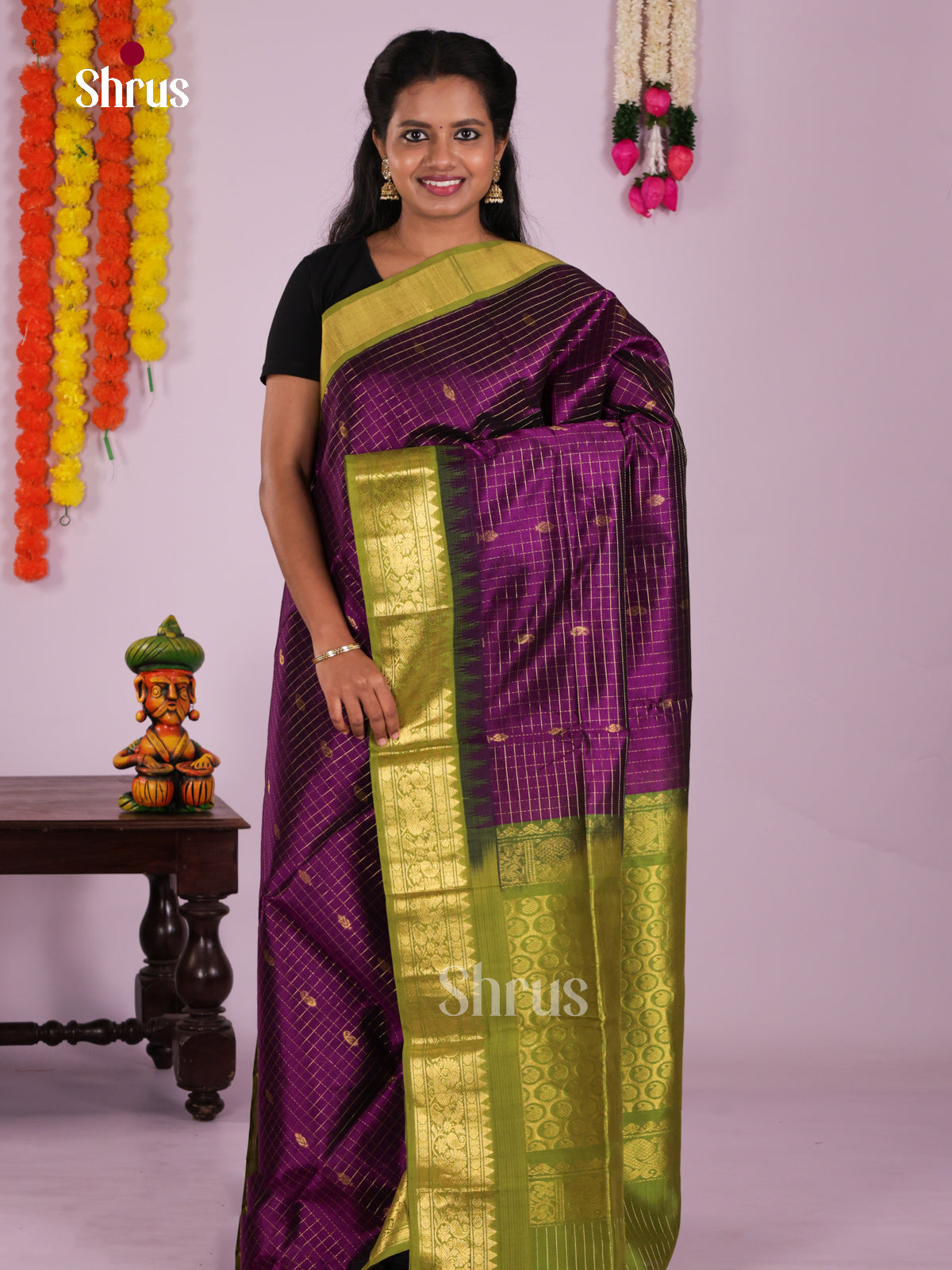 DKS08623 - Silk Cotton Saree - Shop on Shrus.com