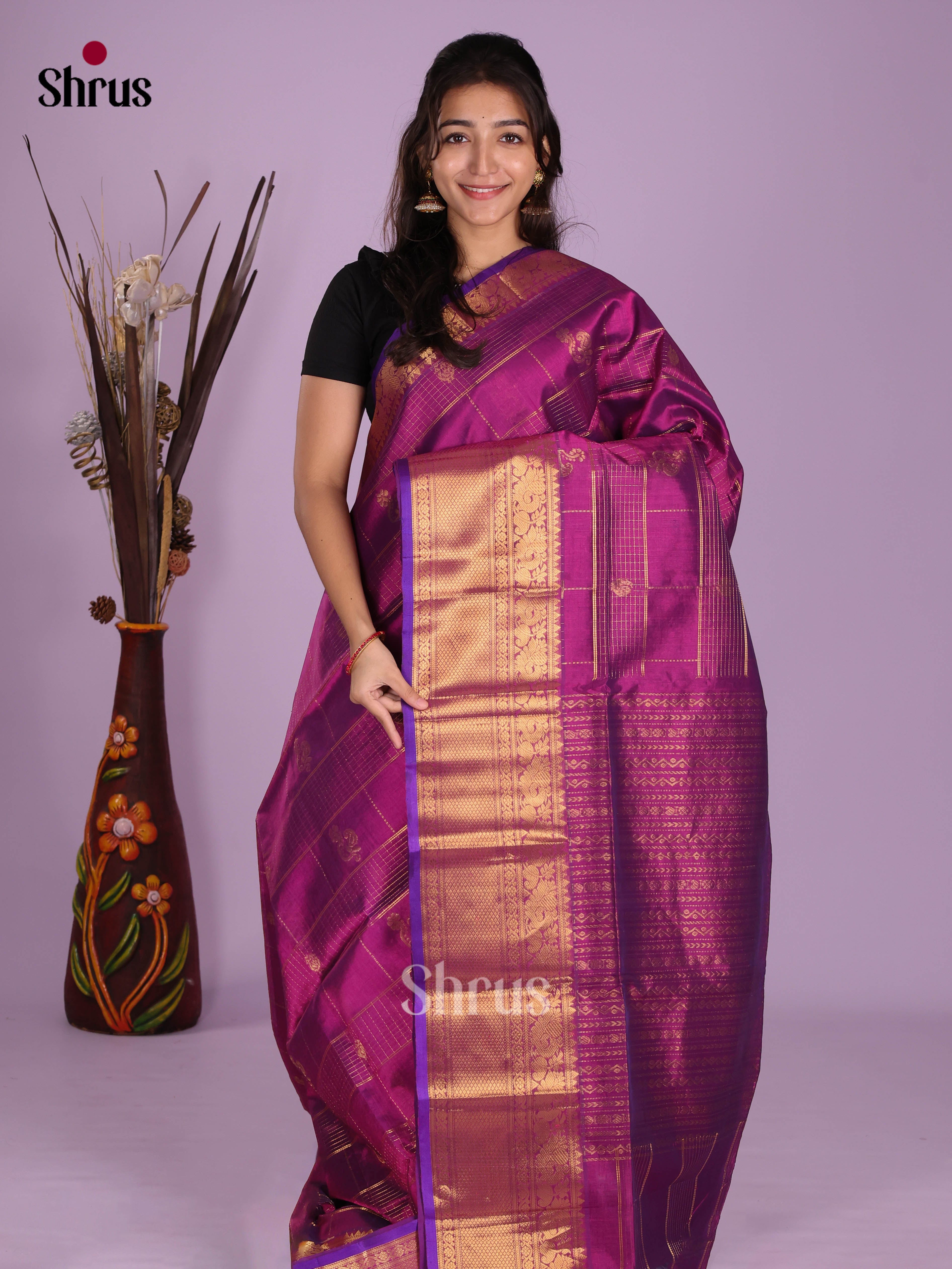 DKS08625 - Silk Cotton Saree - Shop on Shrus.com