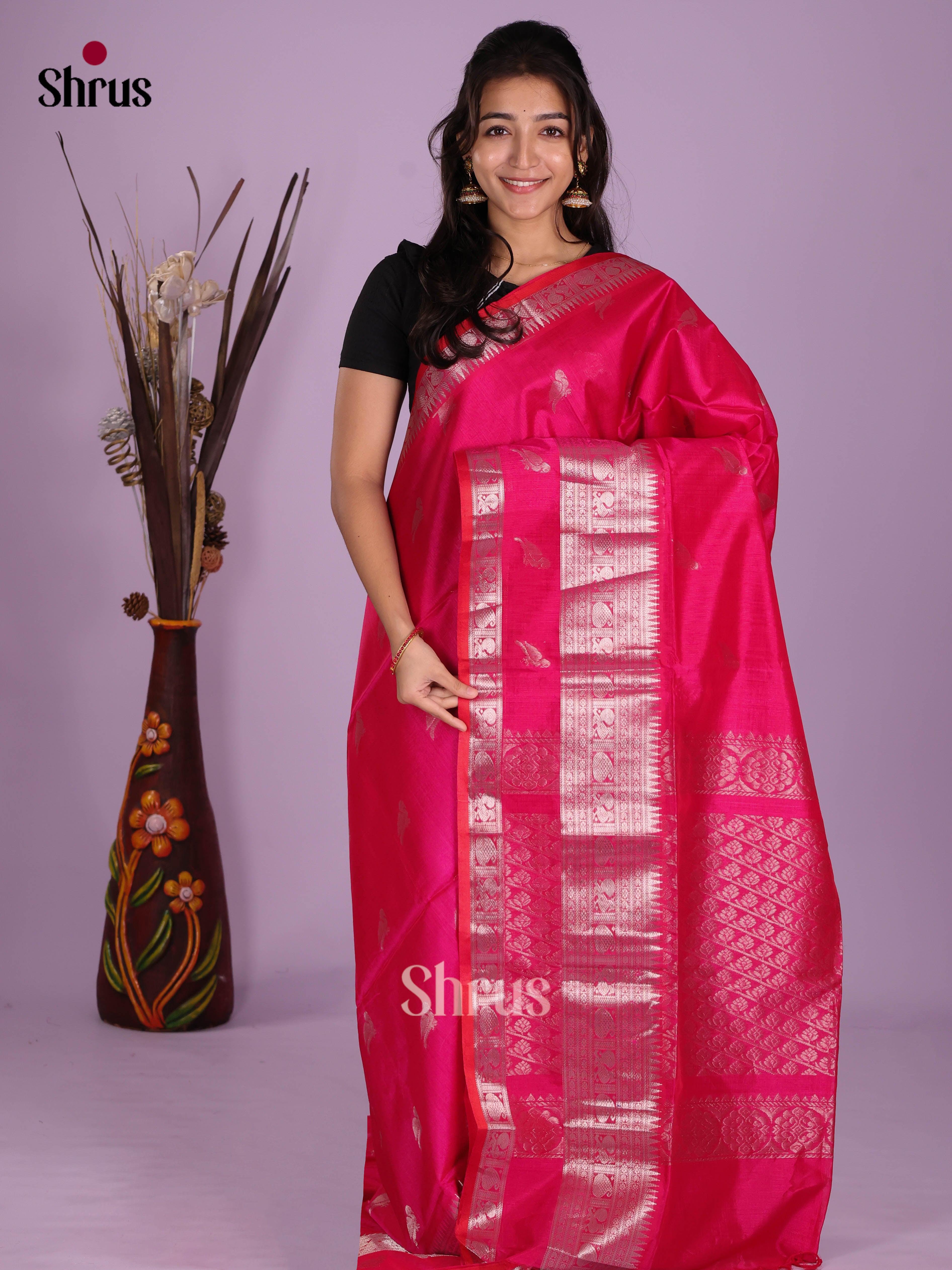 DKS08645 - Silk Cotton Saree - Shop on Shrus.com