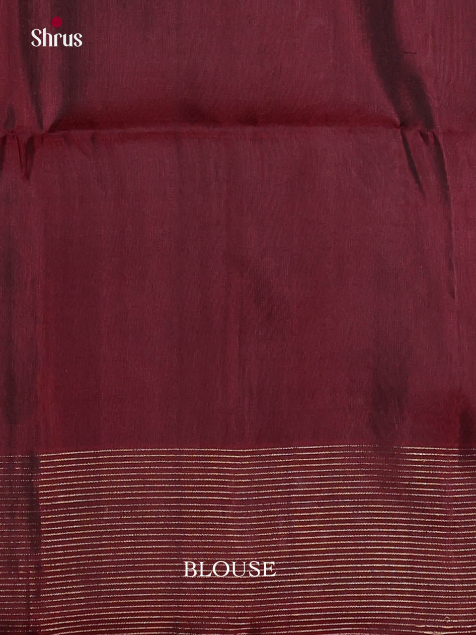 Pretty Grey & Maroon Soft Silk  Saree with zari stripes & contrast border