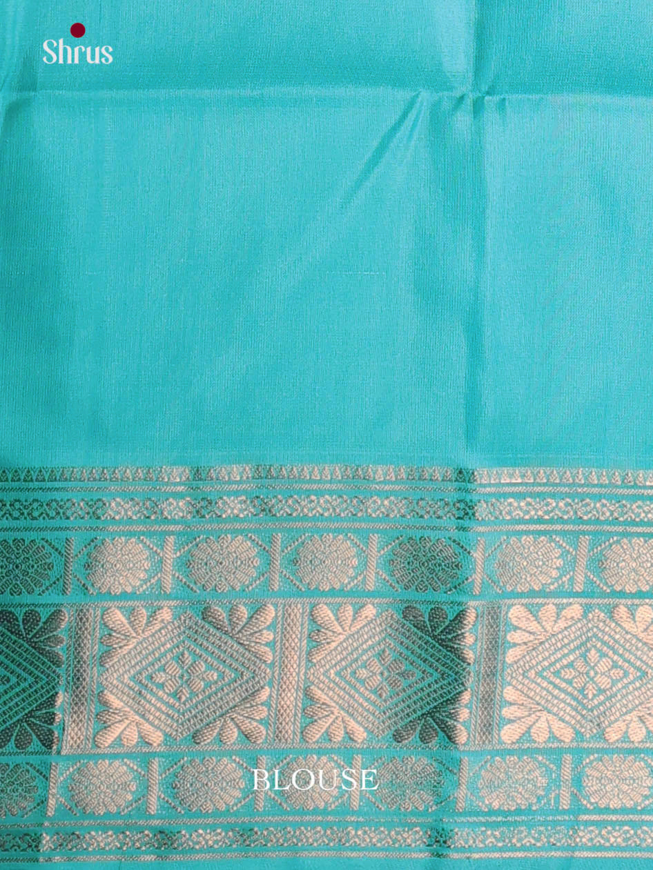 Stunning Sky Blue Soft Silk Saree with zari deer buttas & rich zari border