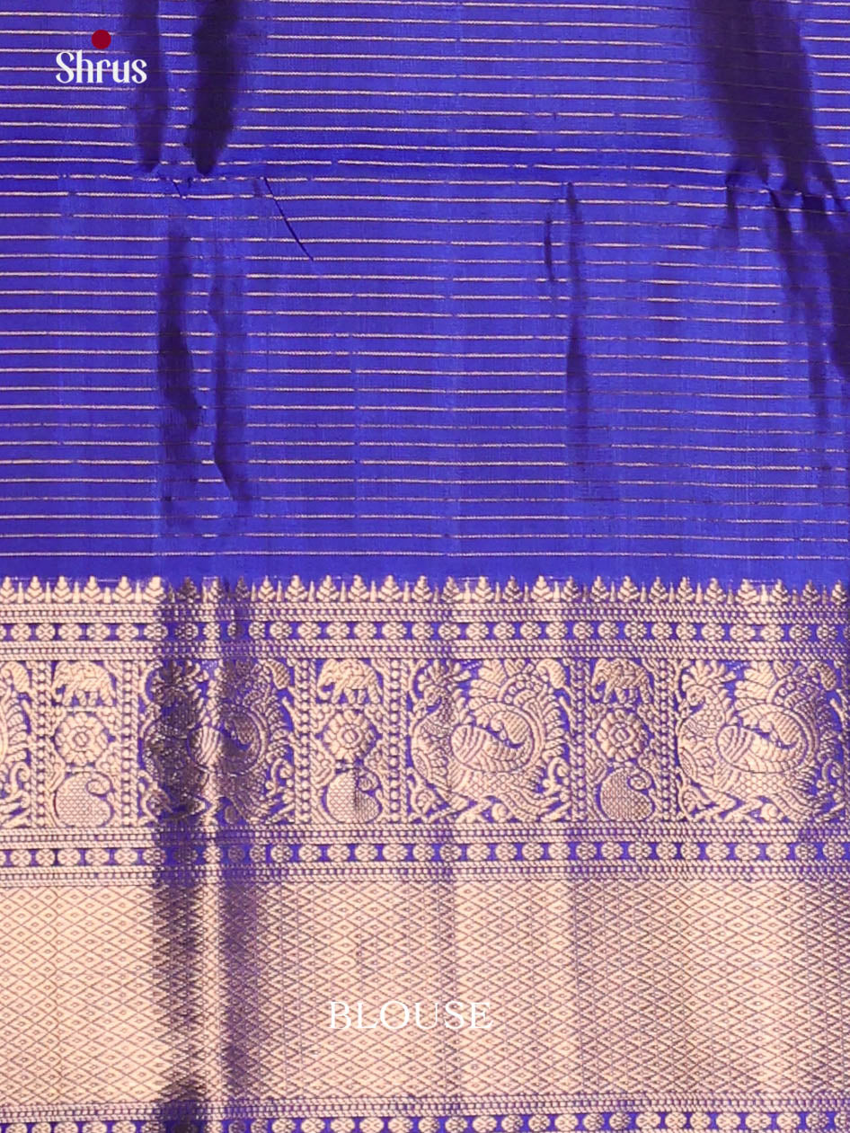 Chic Blue Soft Silk  Saree with zari buttas, vaira oosi checks , traditional border