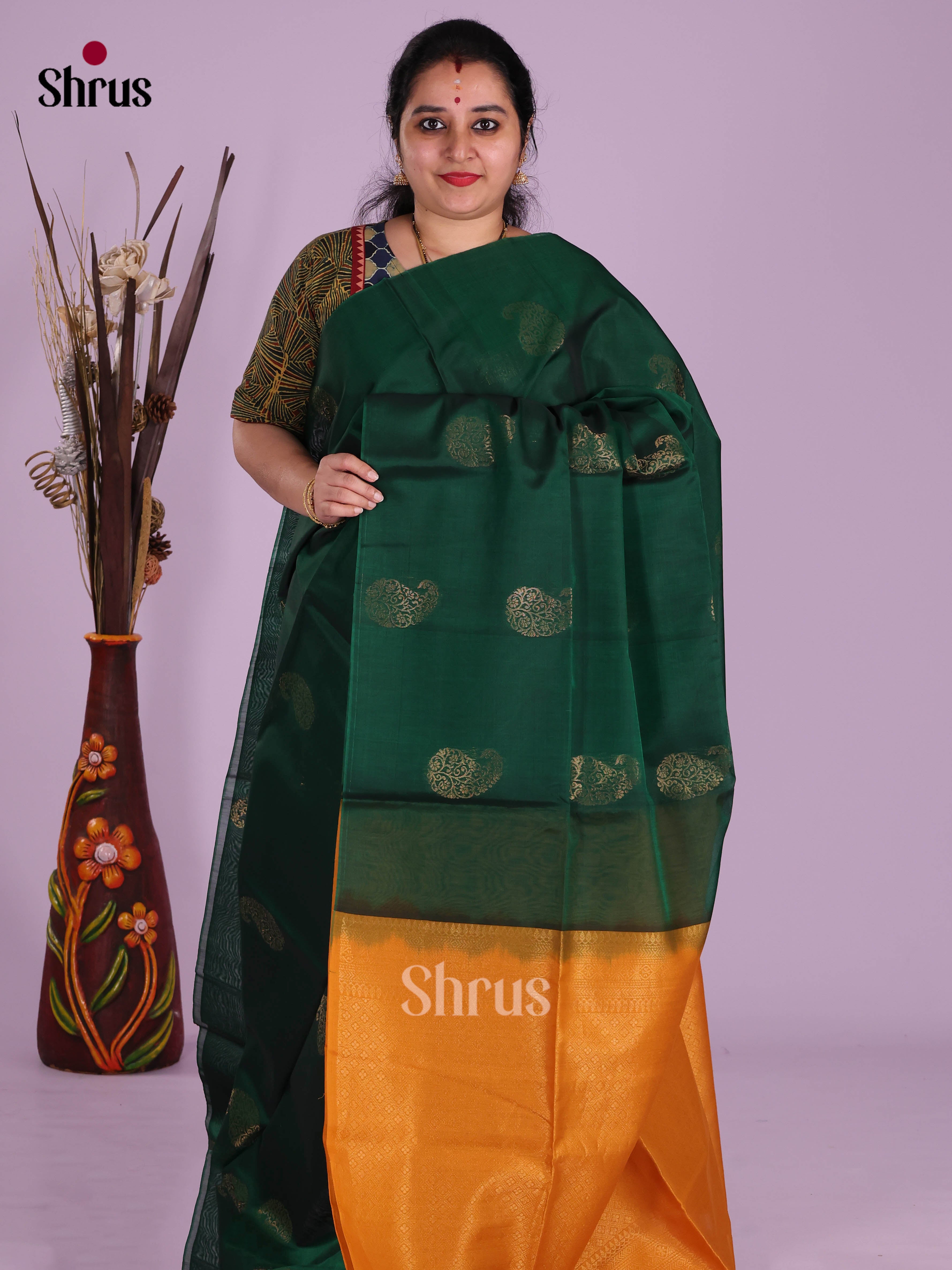 DKS10177 - Timeless Silk Cotton Saree - Shop on Shrus.com