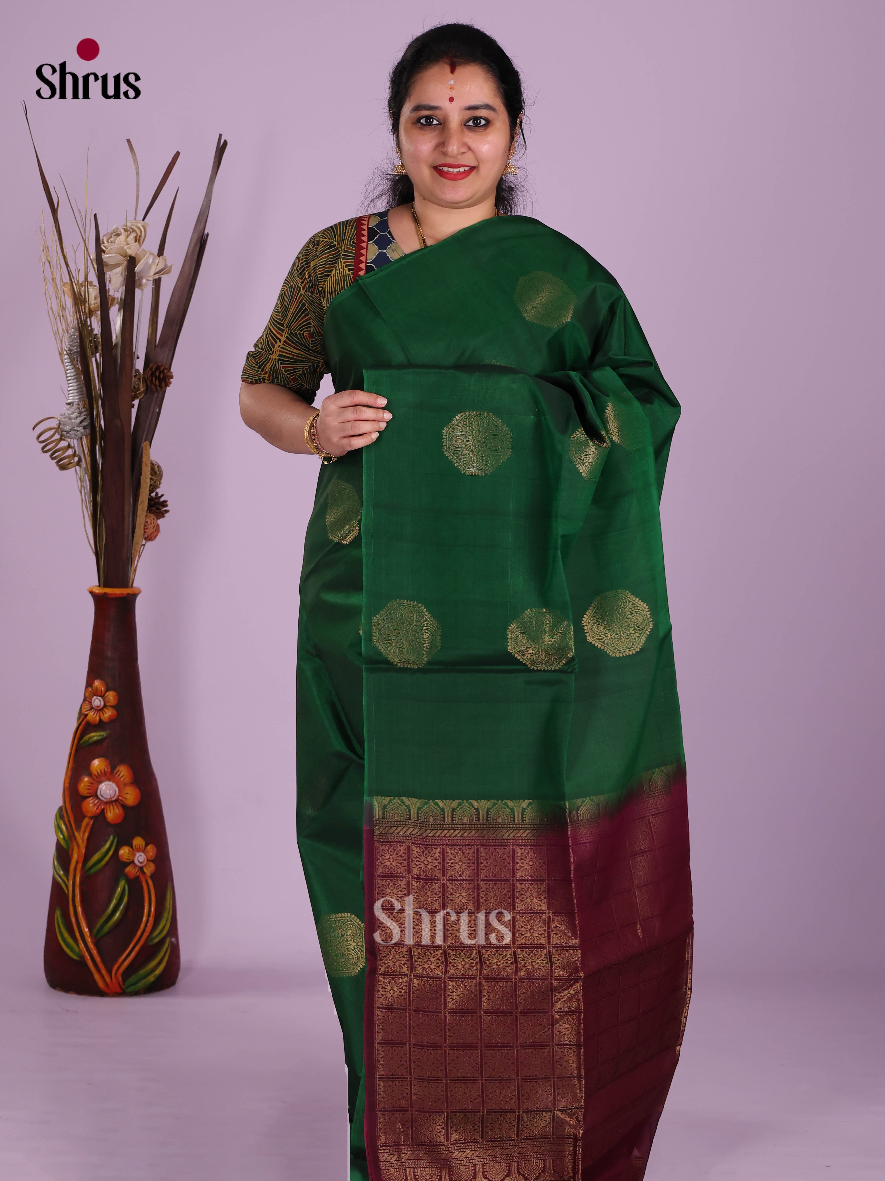 DKS10183 - Timeless Silk Cotton Saree - Shop on Shrus.com