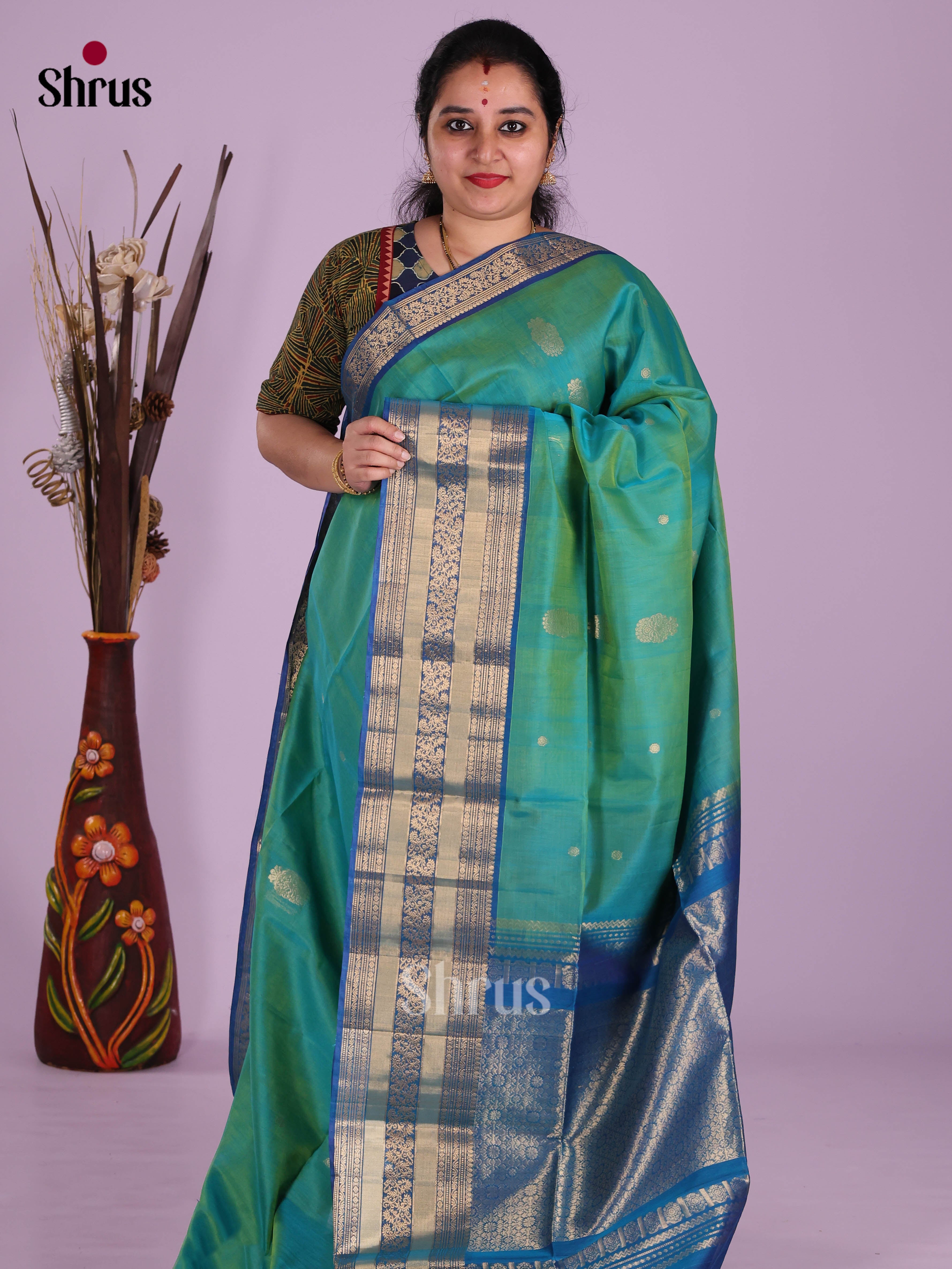 DKS10282 - Chettinad Mix Cotton-Without Blouse Saree - Shop on Shrus.com