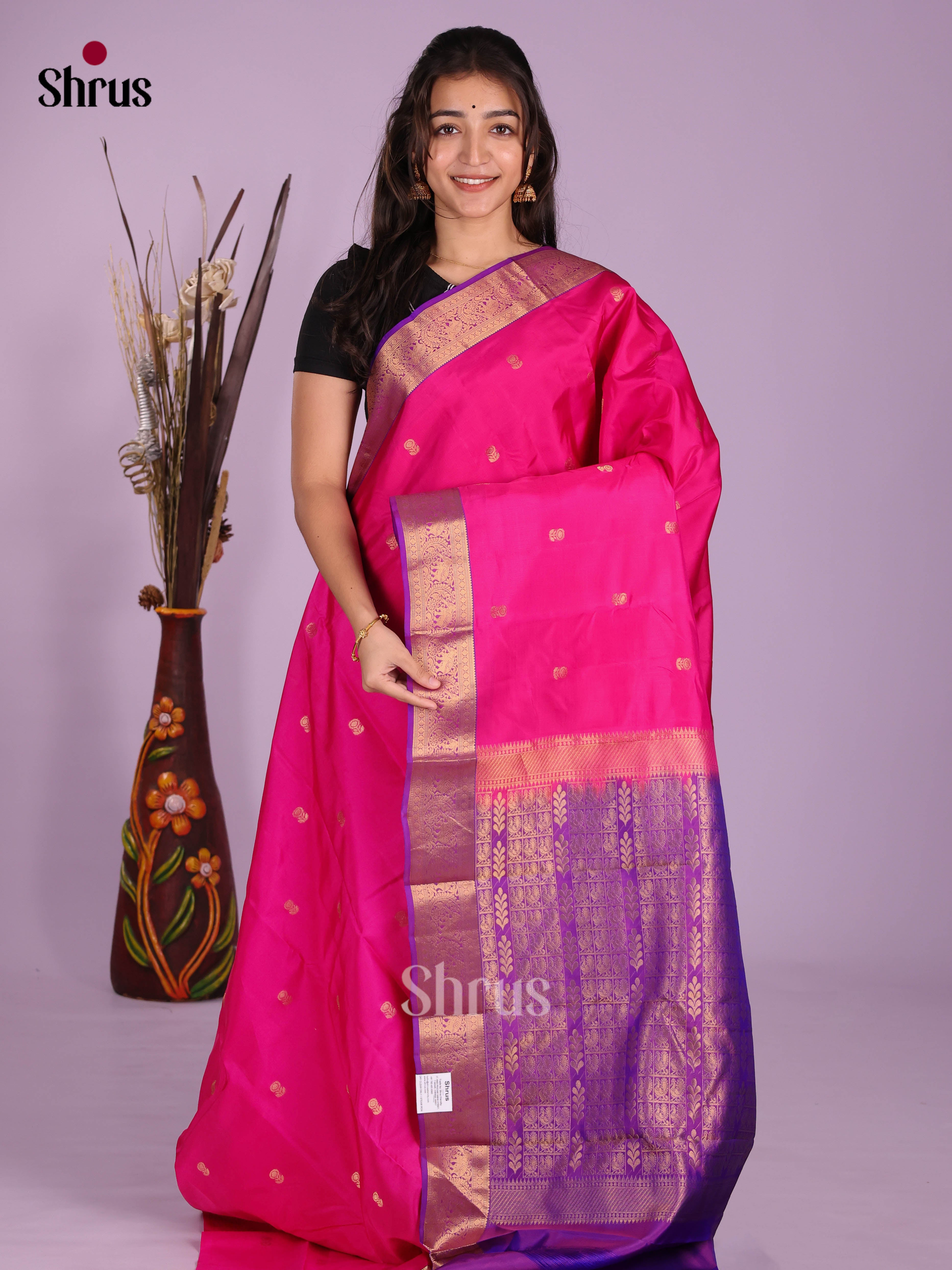 DKS11002 - Kanchipuram-halfpure Saree - Shop on Shrus.com