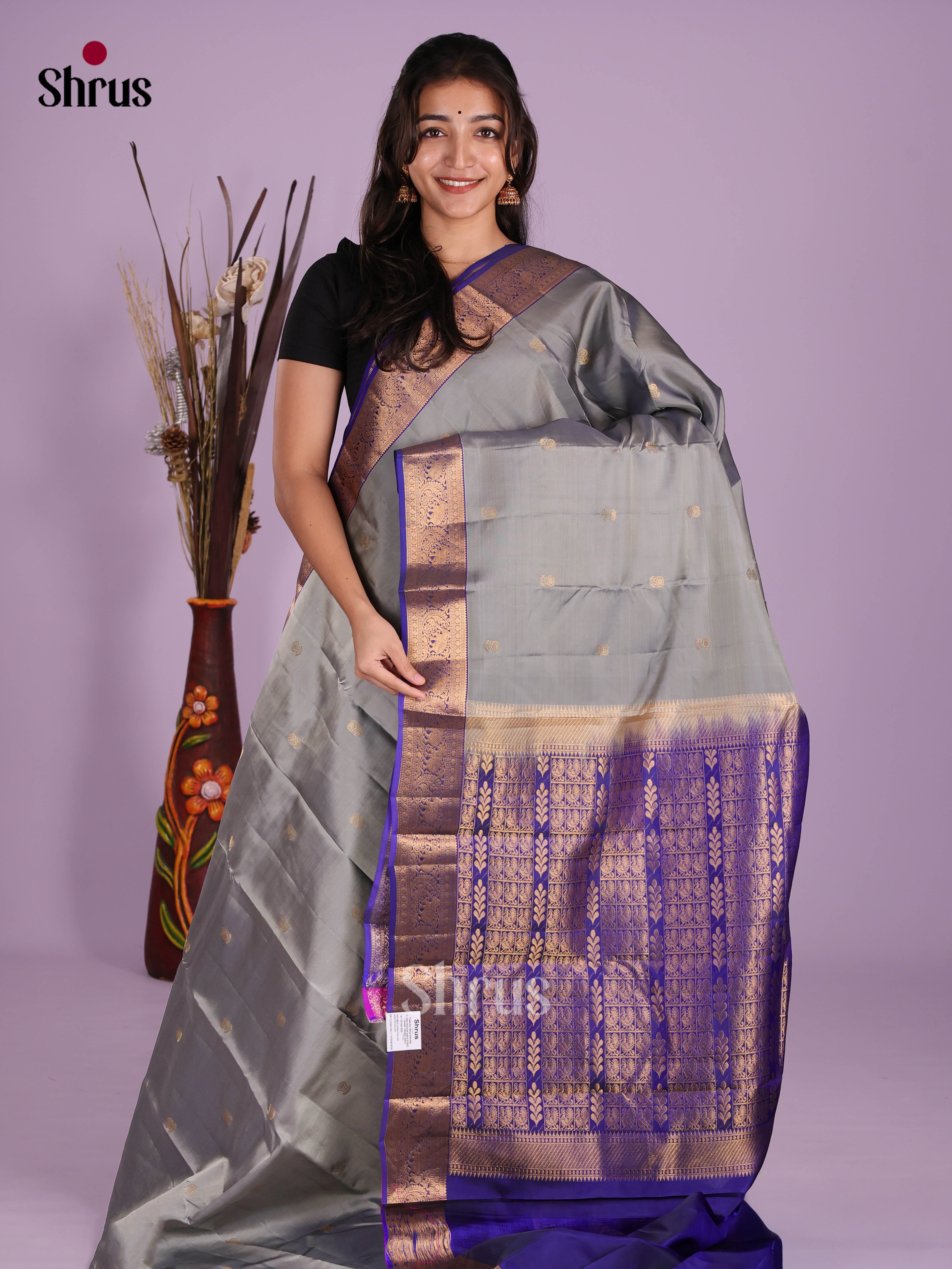 DKS11004 - Kanchipuram-halfpure Saree - Shop on Shrus.com