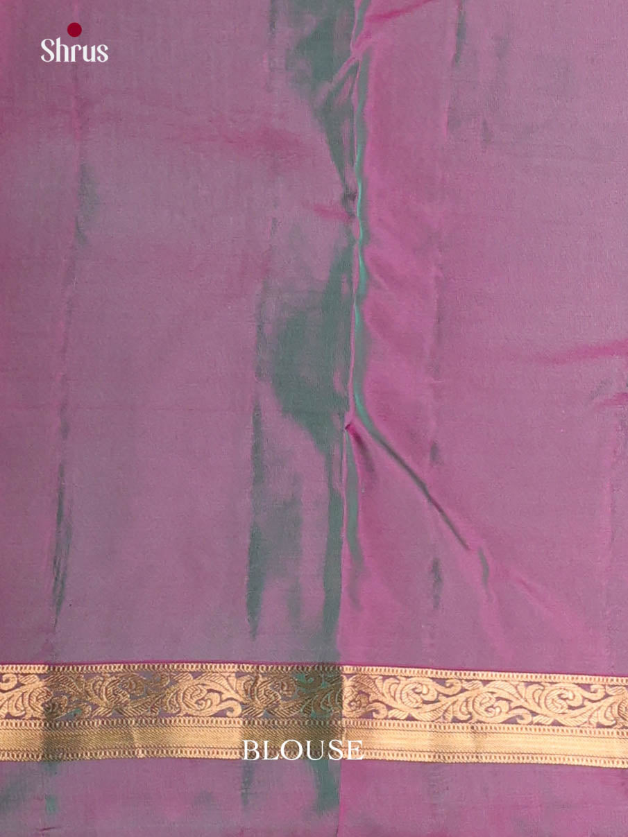 Light  Green & Purple - Kanchipuram-halfpure Saree - Shop on Shrus.com