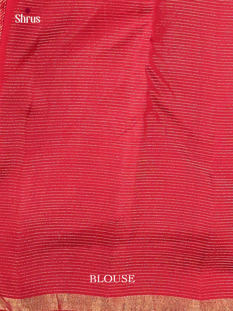 Red(Single Tone)- Kanchipuram-halfpure Saree - Shop on Shrus.com