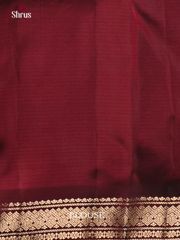 Red & Maroon- Kanchipuram-halfpure Saree - Shop on Shrus.com