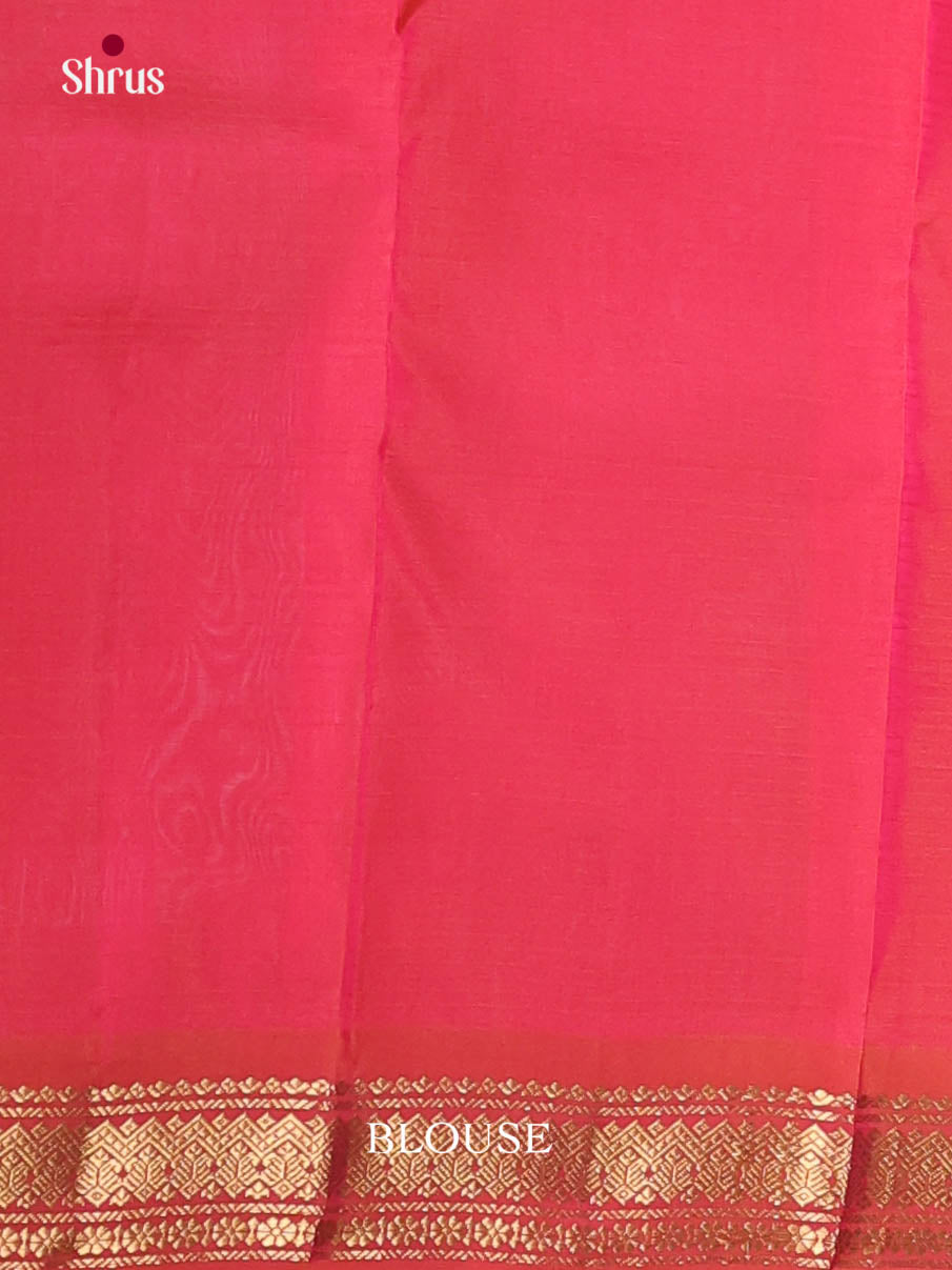 Pink & Orangish Pink - Kanchipuram-halfpure Saree - Shop on Shrus.com