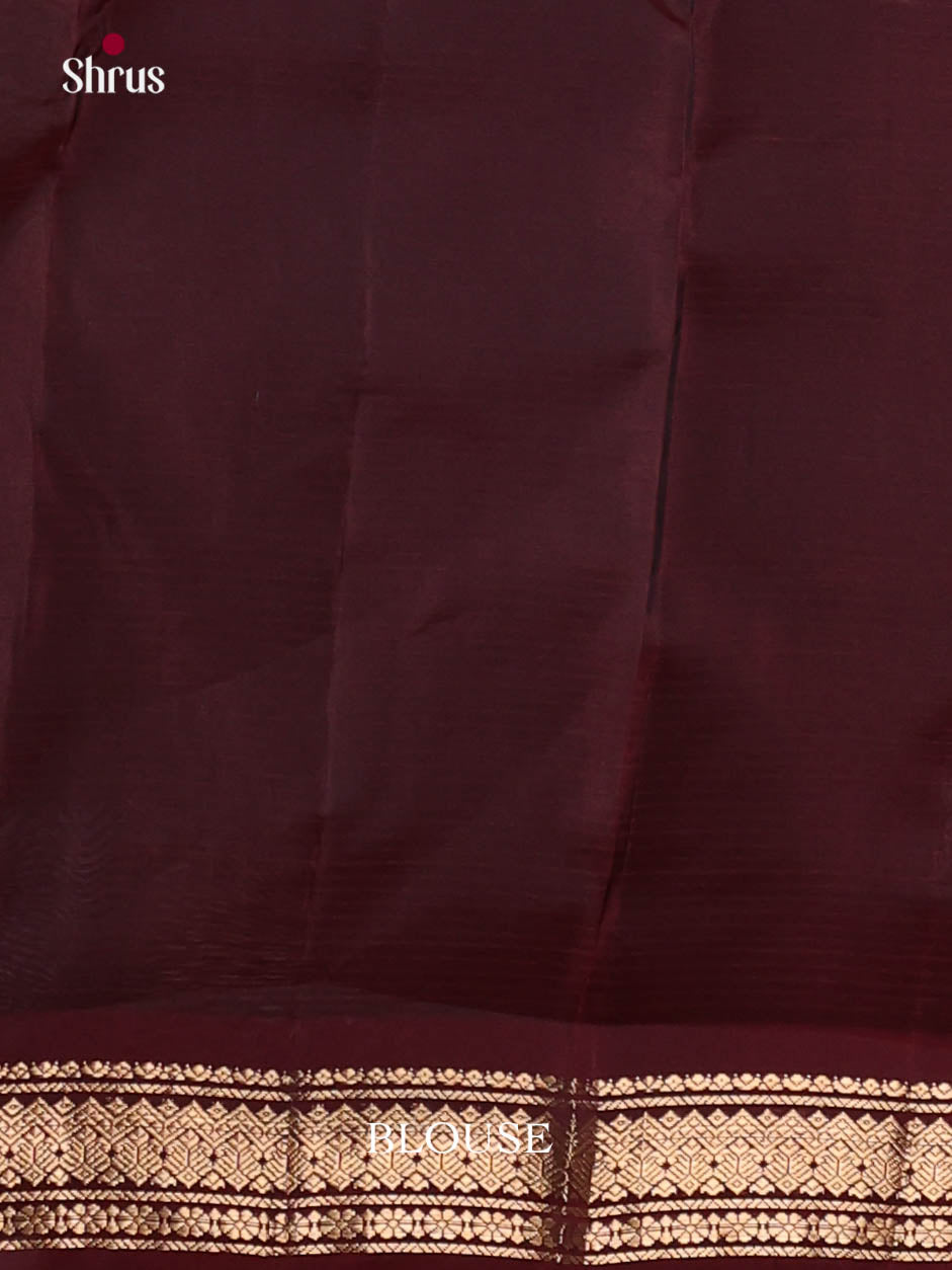 Blue & Maroon - Kanchipuram-halfpure Saree