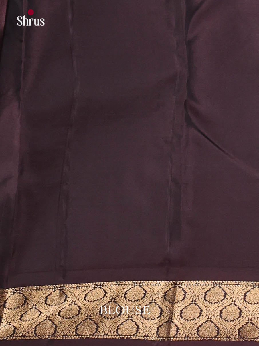 Lavender & Brown- Kanchipuram-halfpure Saree - Shop on Shrus.com