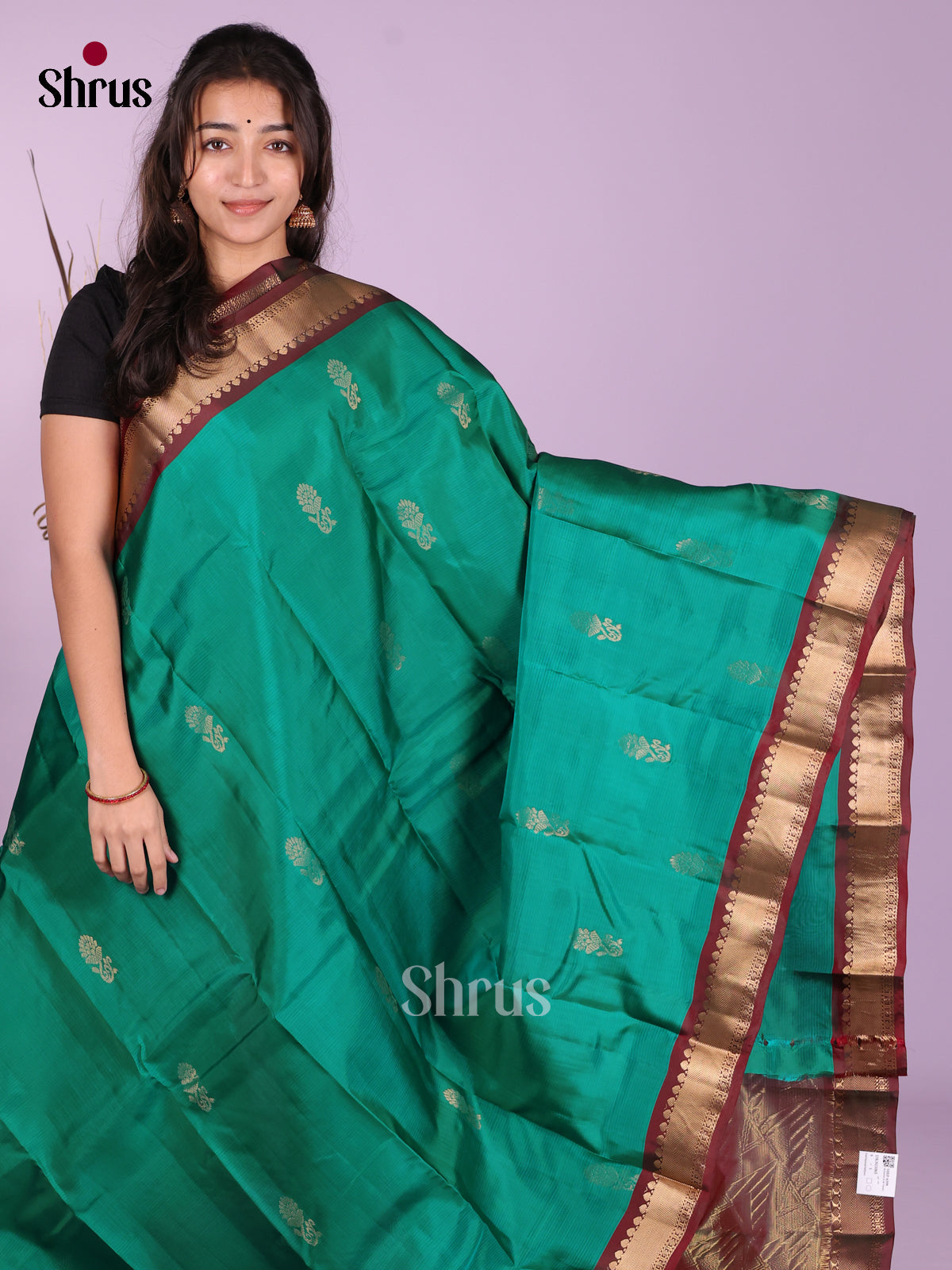 Green & Maroon - Kanchipuram-halfpure Saree - Shop on Shrus.com