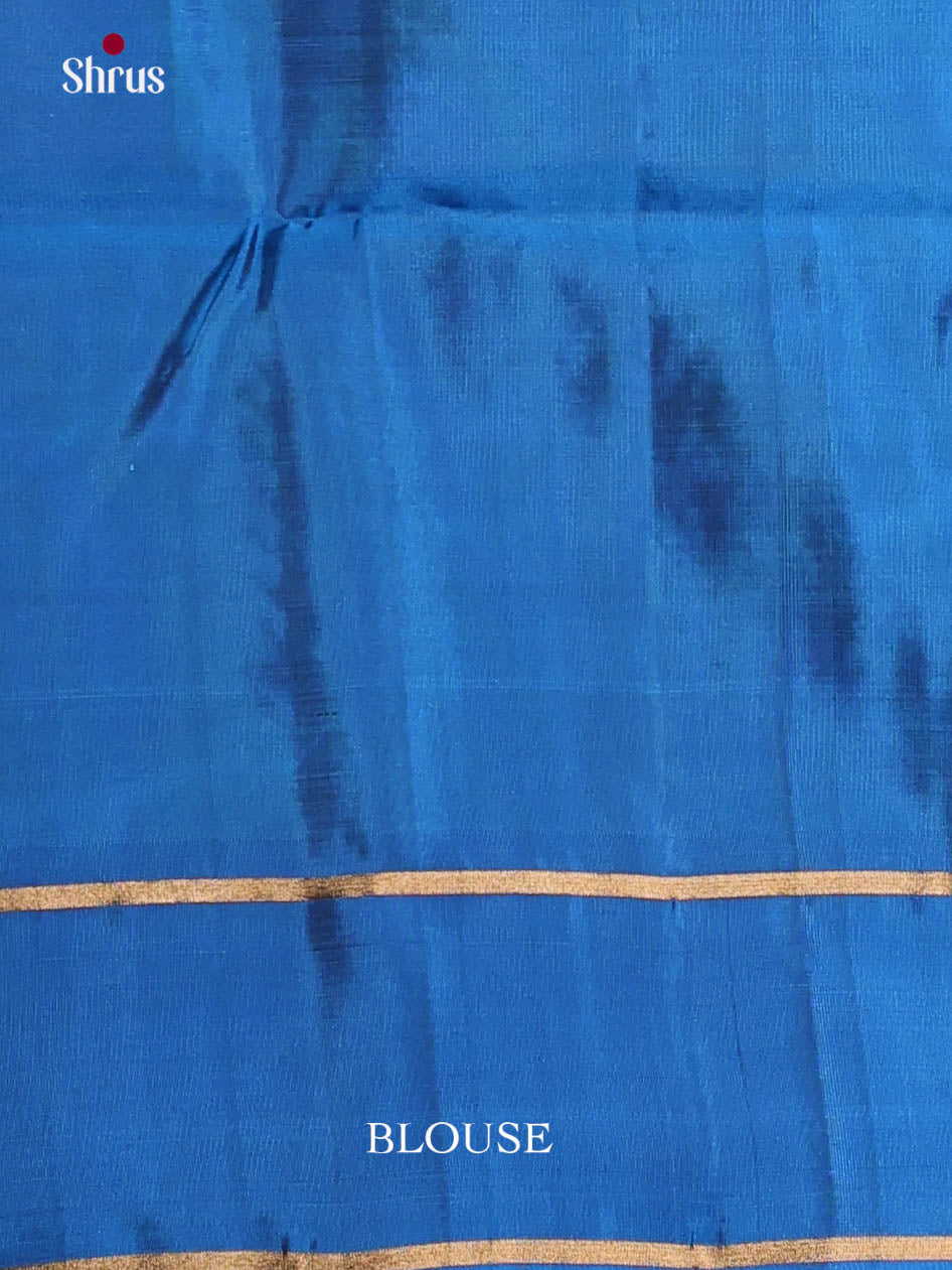 Navy Blue & Blue- Softsilk-halfpure Saree