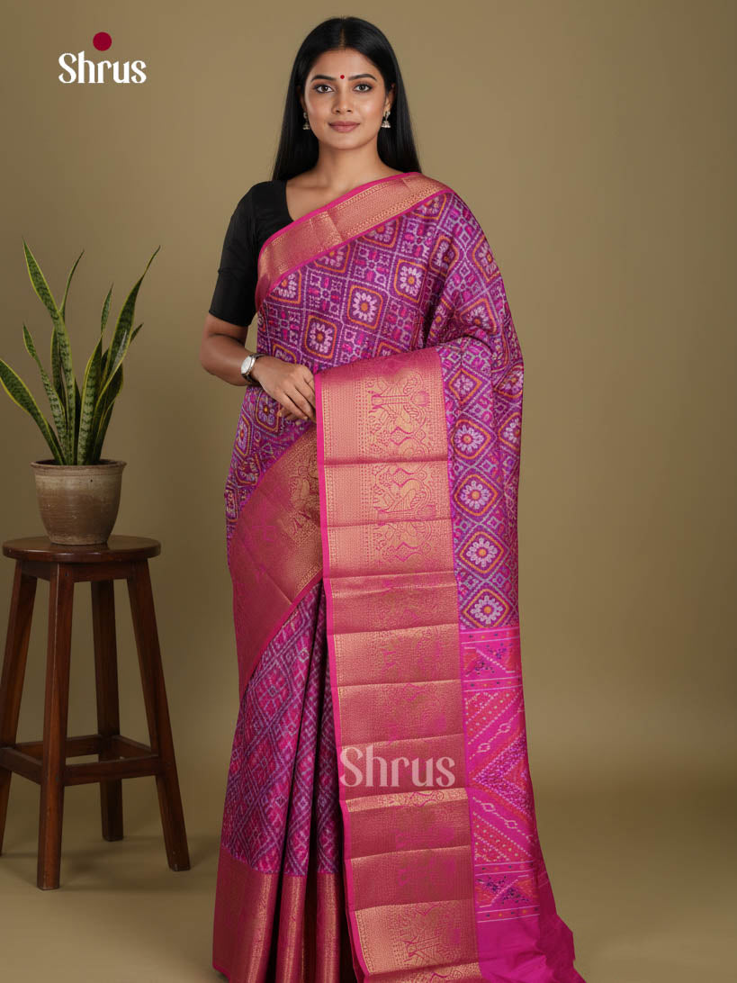 Purple & Pink - Semi Patola Saree