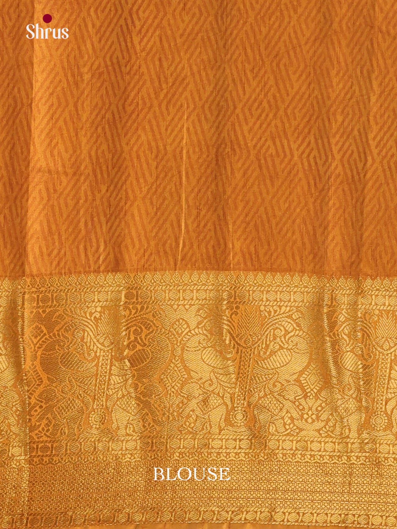 Brown & Mustard- Semi Patola Saree