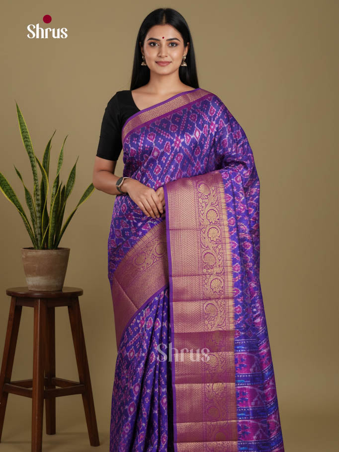 Blue & Purple - Semi Patola Saree