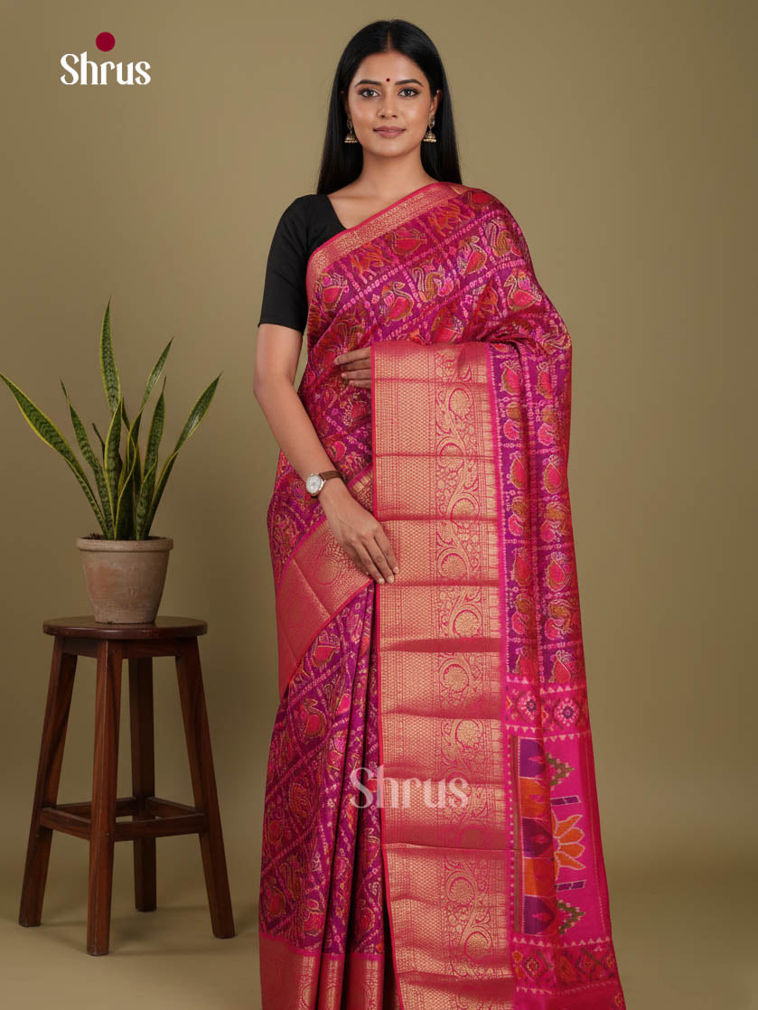 Purple & Pink - Semi Patola Saree