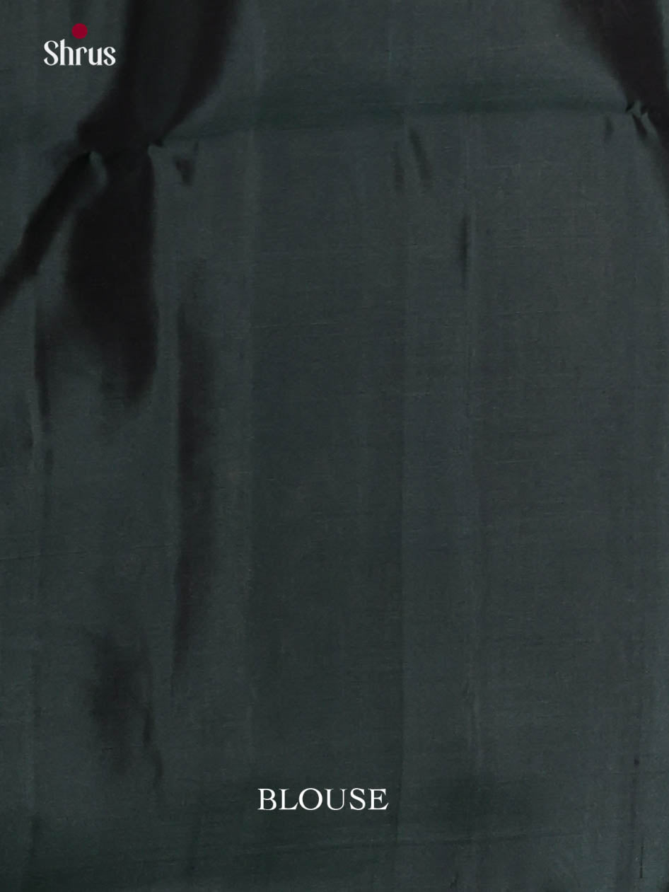 Earthy Brown & Green  Soft Silk Saree with gold , silver zari floral motifs