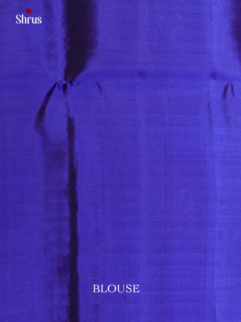 Classic Maroon & Blue Soft Silk Saree with gold , silver zari motifs