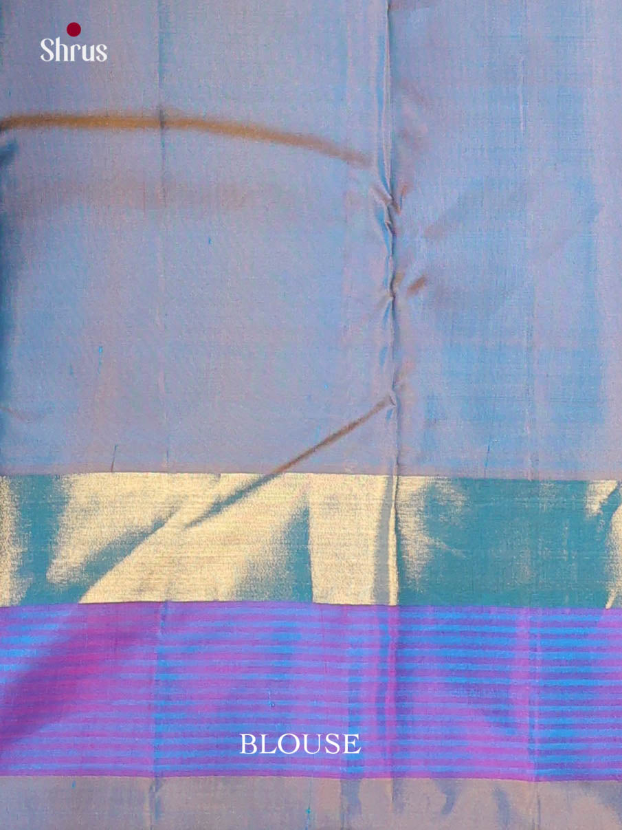 Vibrant Blue & Purple Kanchipuram silk  Saree with self jacquard