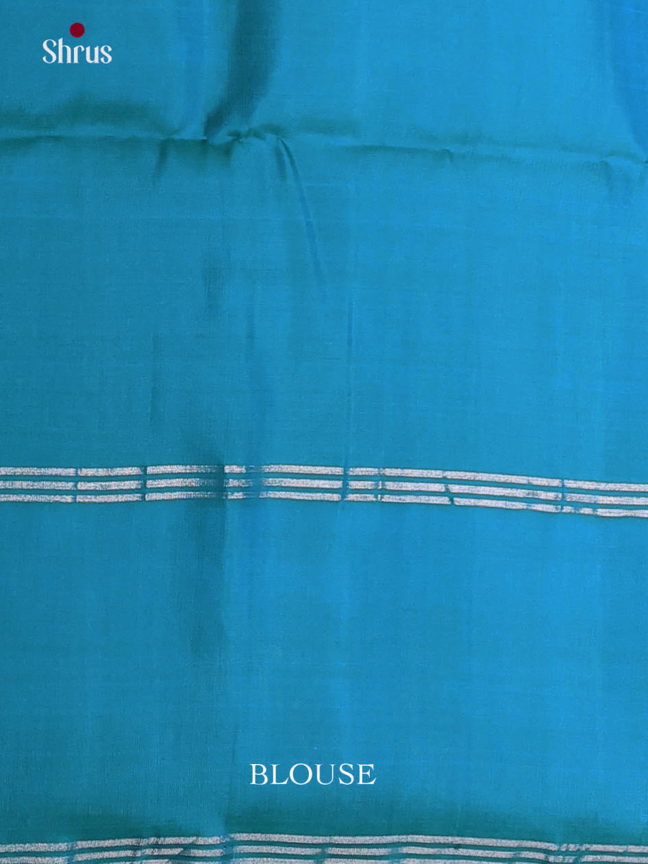 Vibrant Blue Soft Silk  Saree with zari buttas & rettaipet border